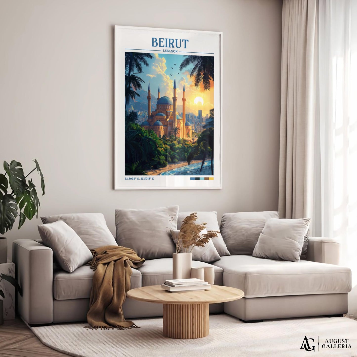 Beirut Lebanon Retro Travel Print