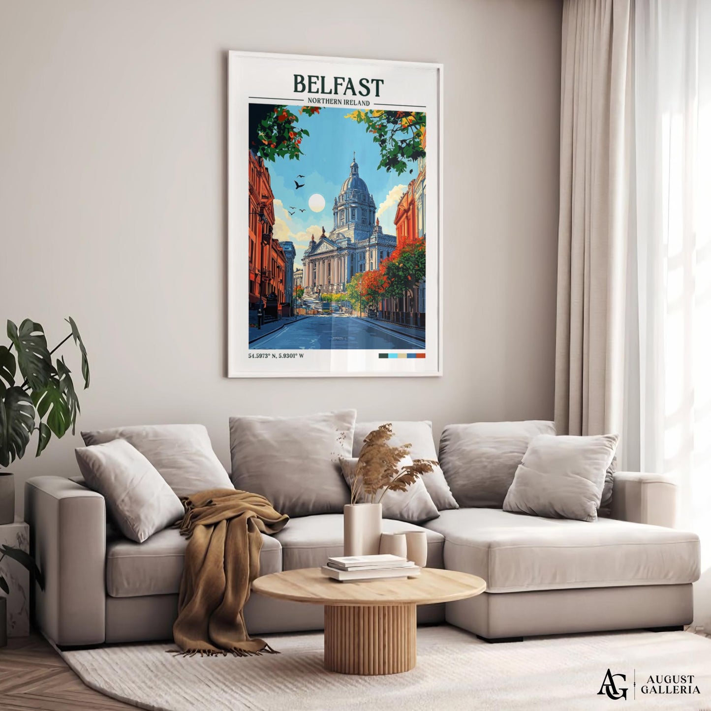 Belfast Northern Ireland Retro Travel Print