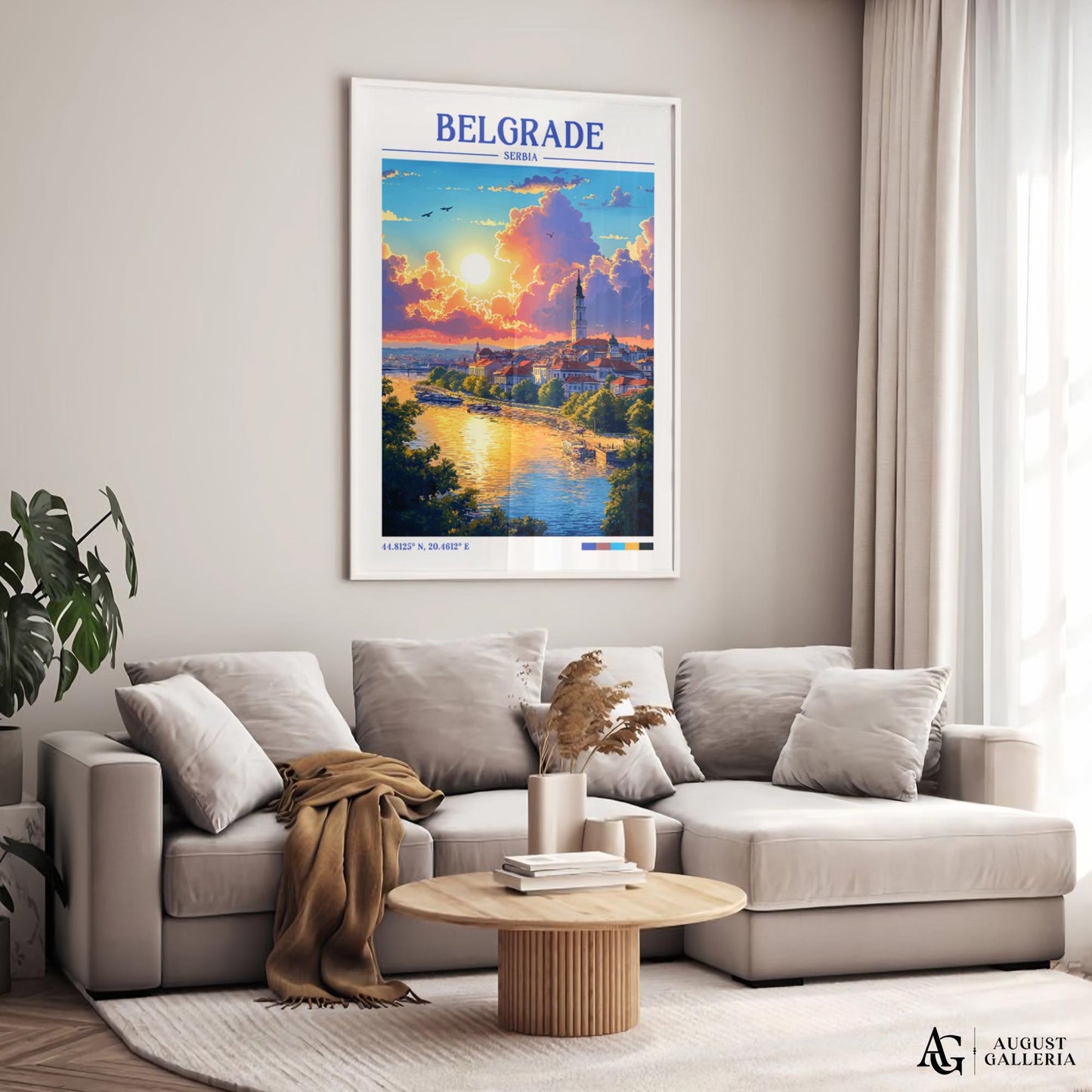Belgrade Serbia Retro Travel Print