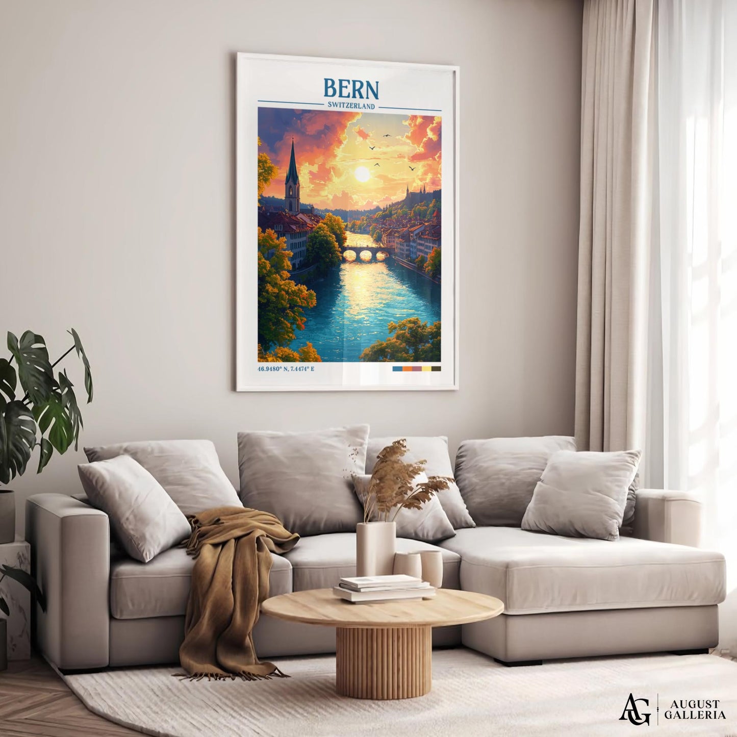 Bern Switzerland Retro Travel Print
