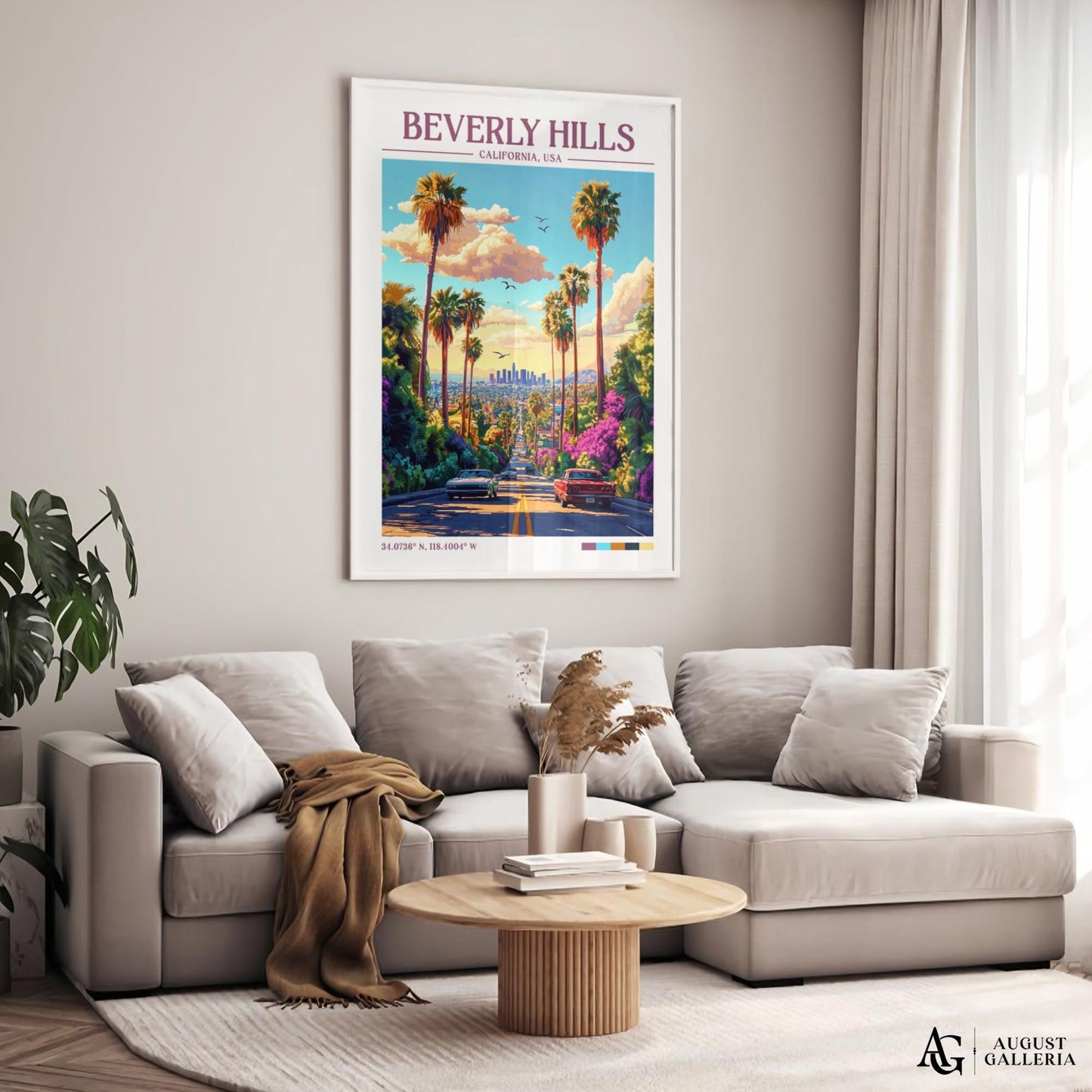Beverly Hills Retro Travel Print