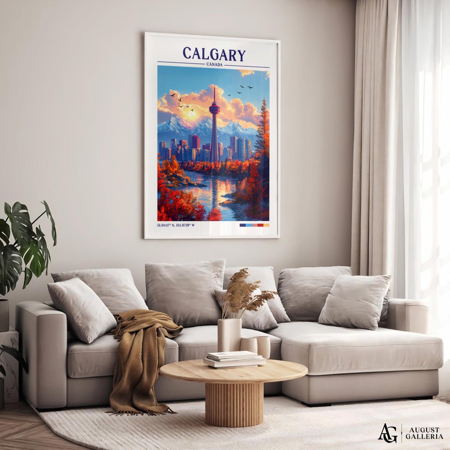 Calgary Canada Retro Travel Print