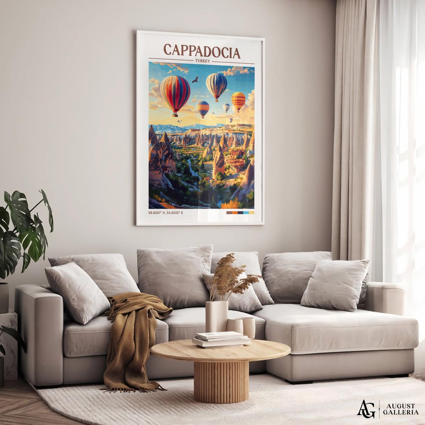 Cappadocia Turkey Retro Travel Print
