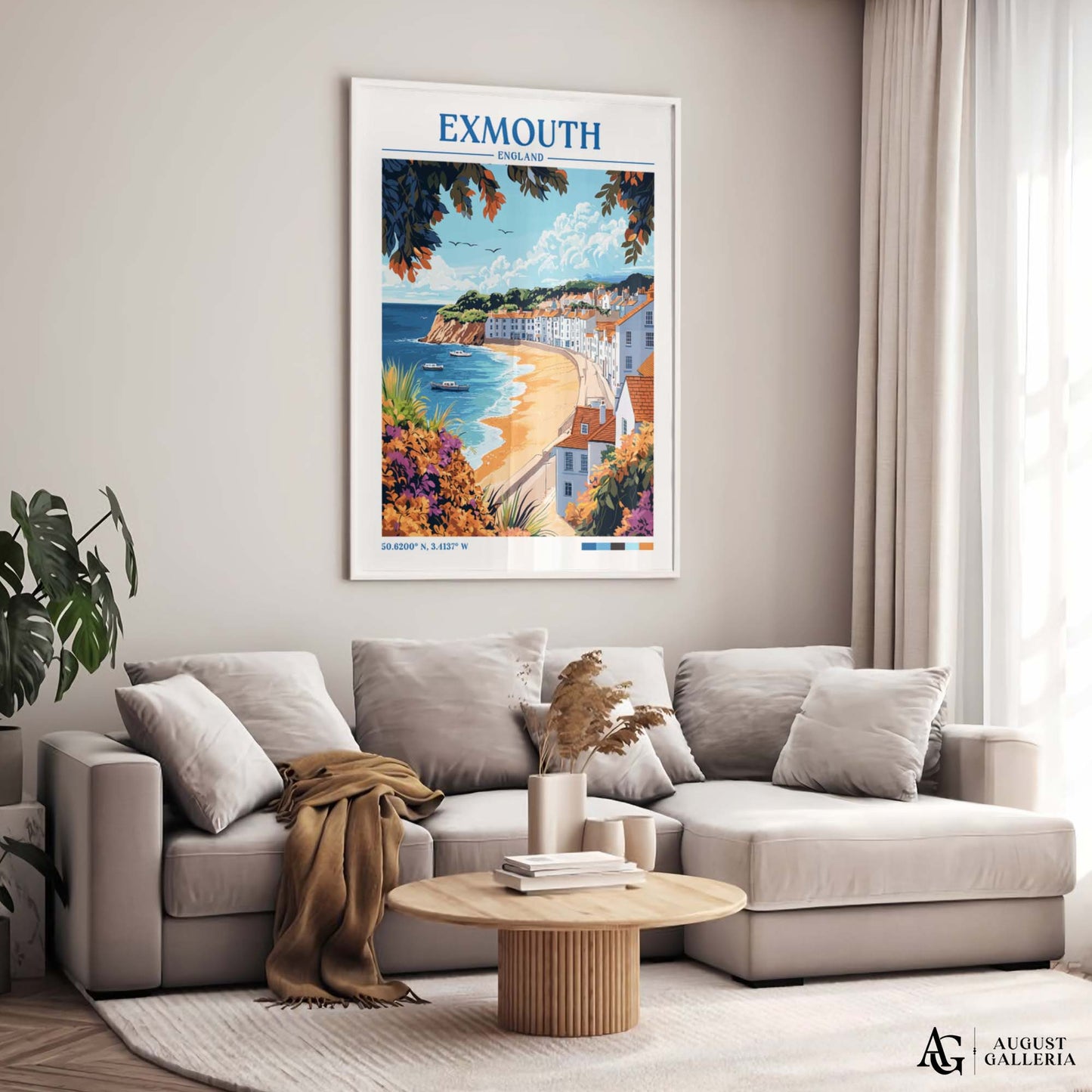 Exmouth England Retro Travel Print