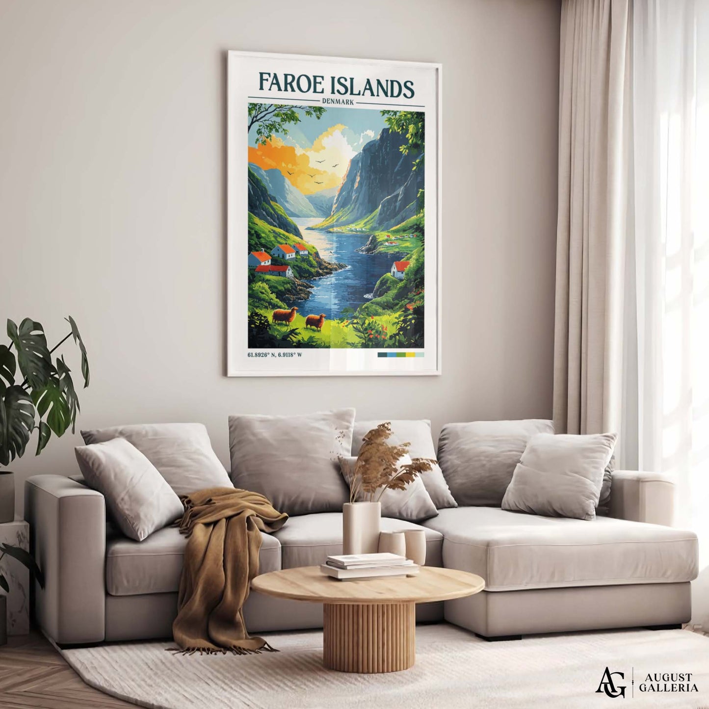 Faroe Islands Retro Travel Print