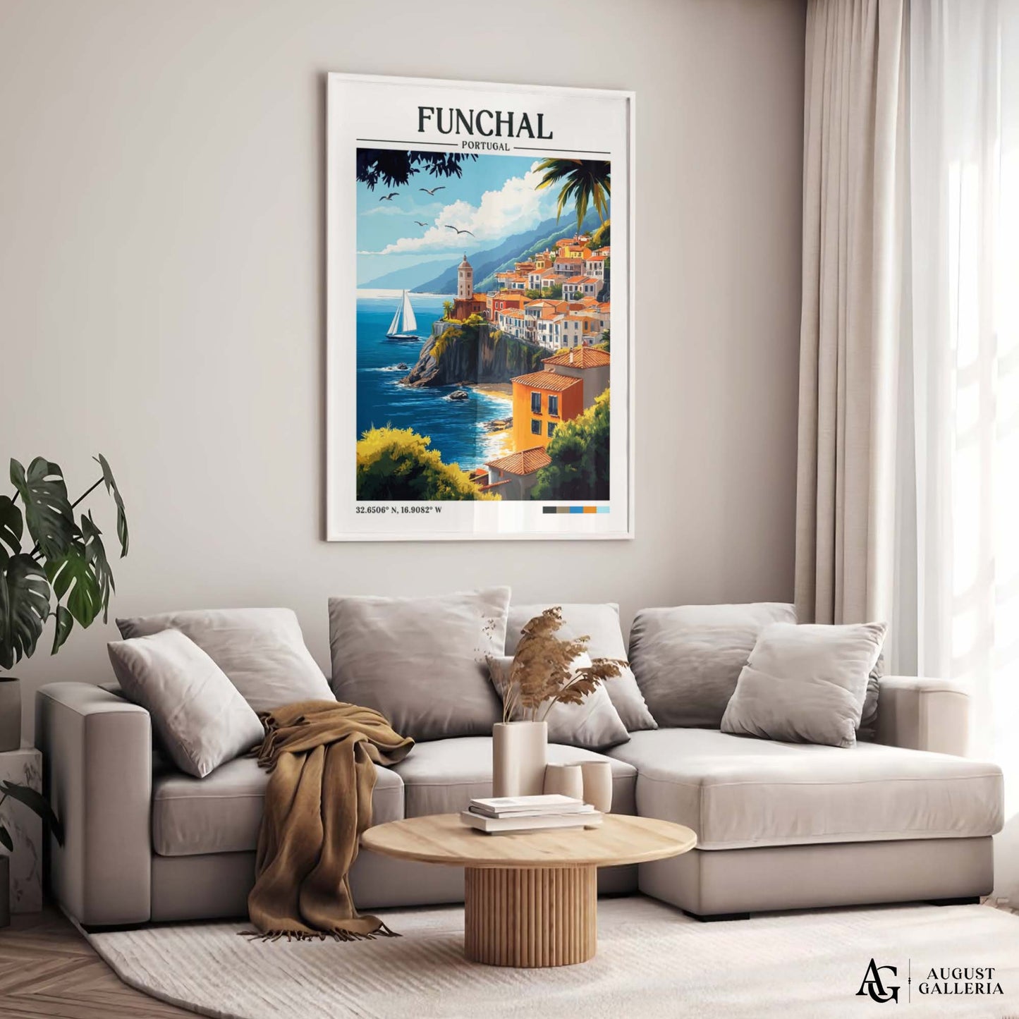 Funchal Portugal Retro Travel Print