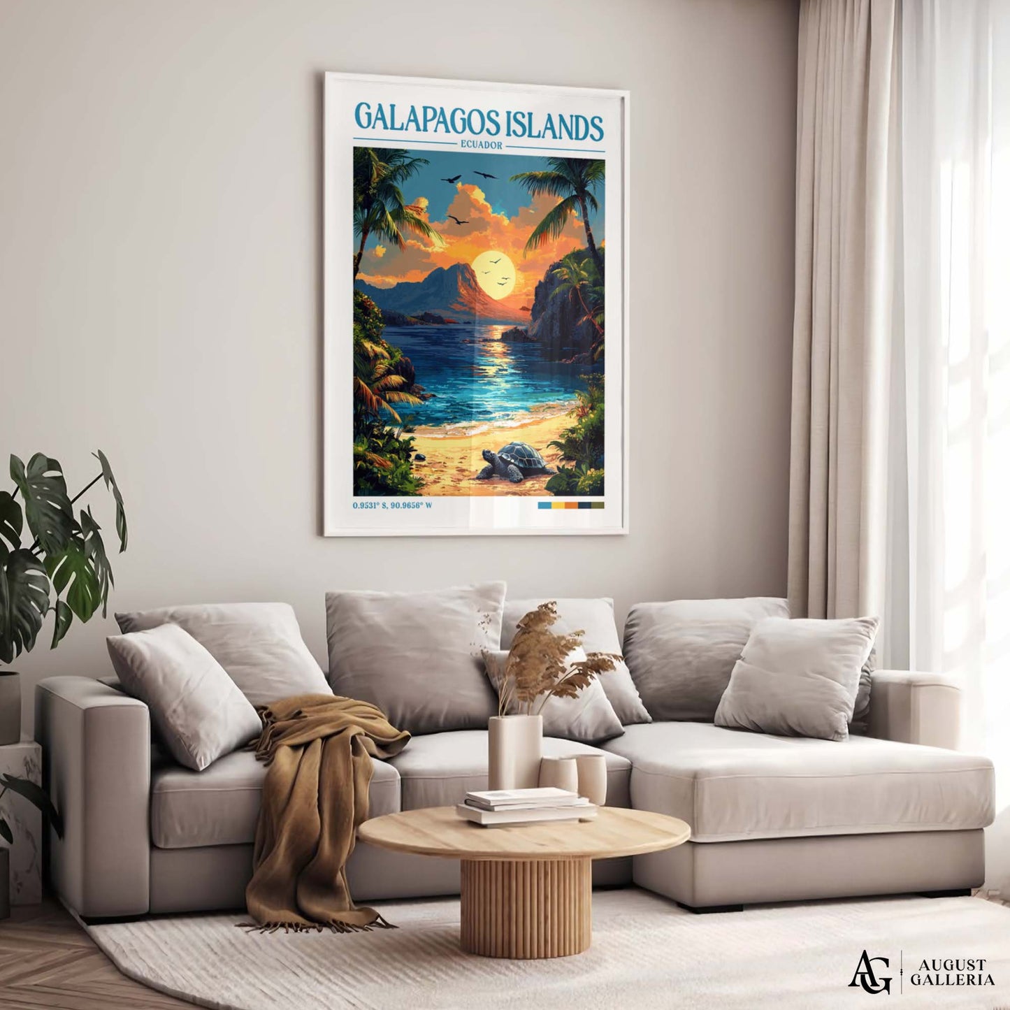 Galápagos Islands Retro Travel Print