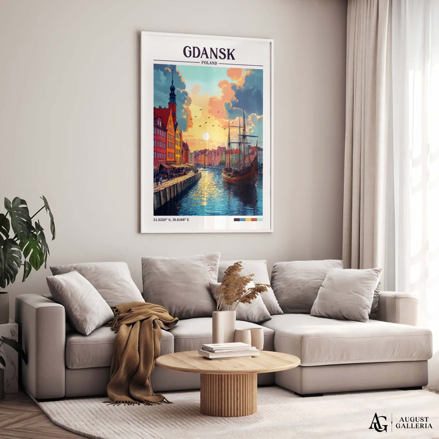 Gdańsk Poland Retro Travel Print