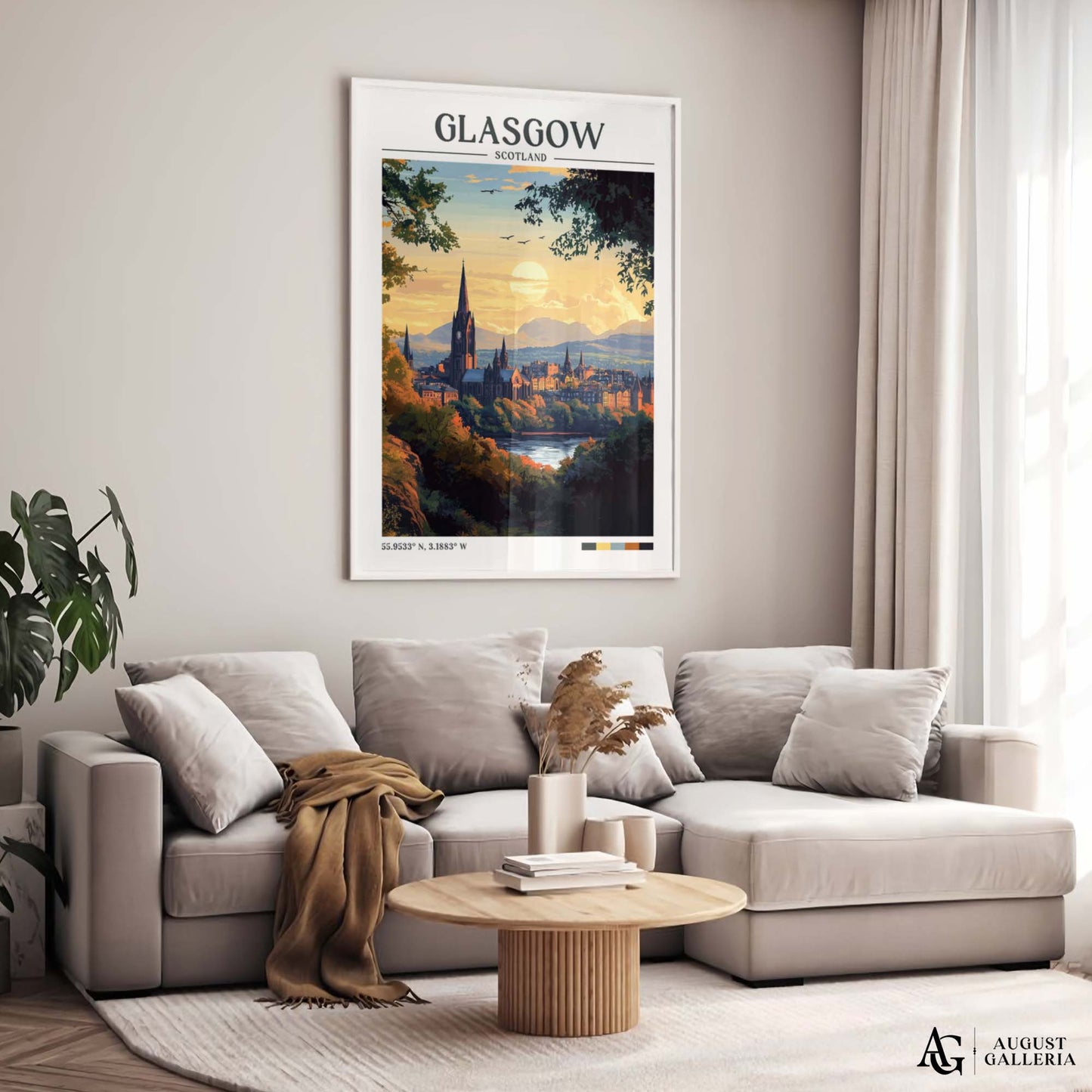 Glasgow Scotland Retro Travel Print