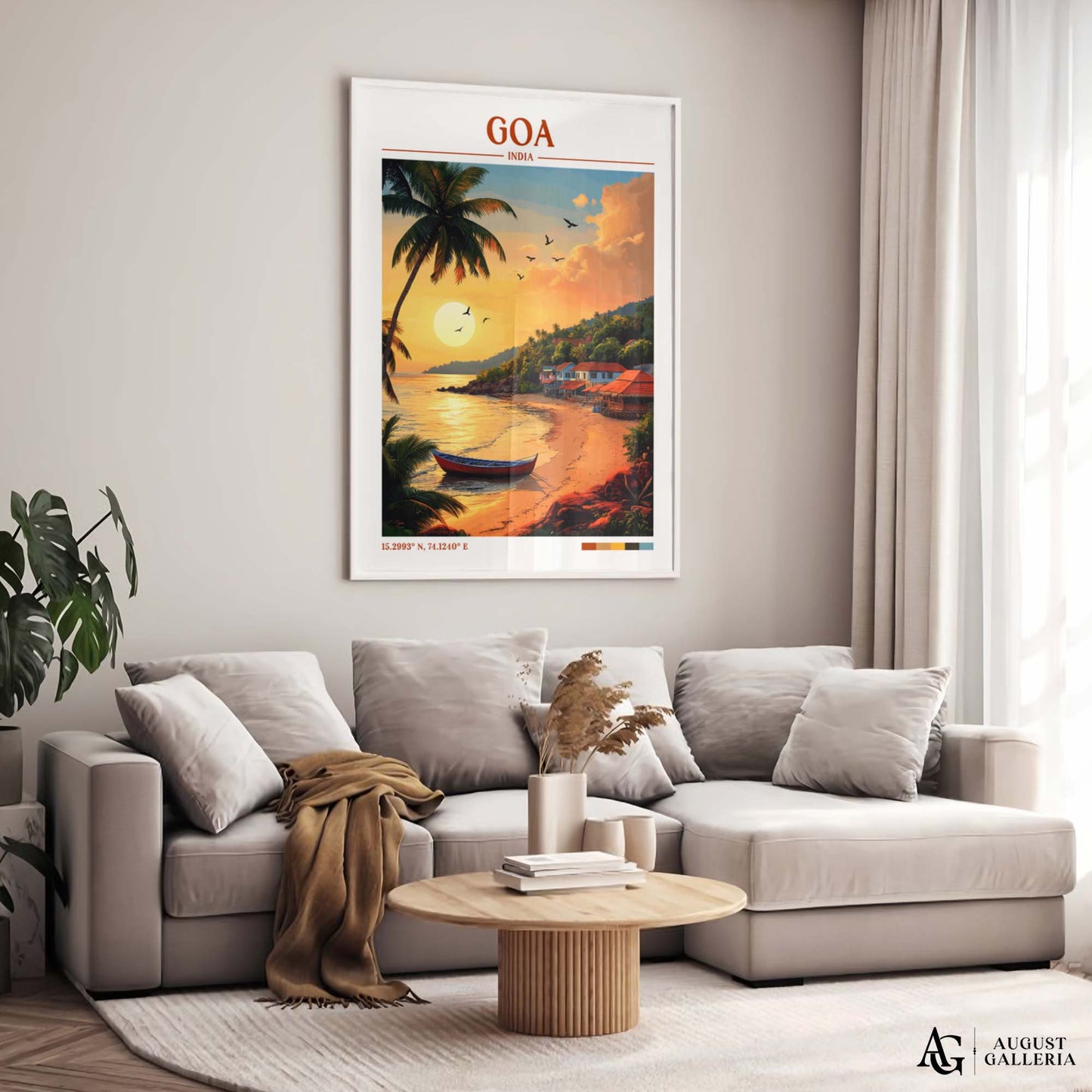 Goa India Retro Travel Print