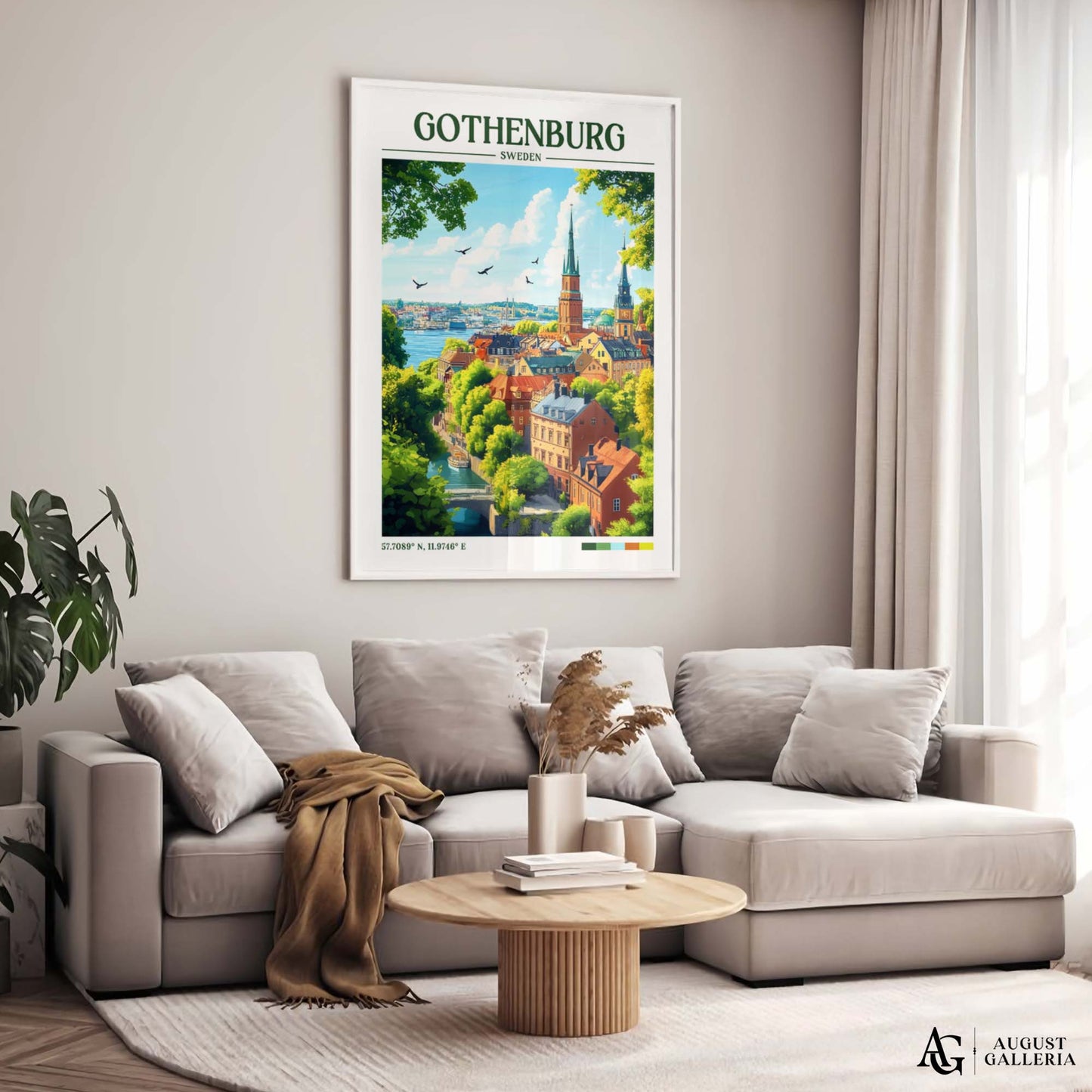 Gothenburg Sweden Retro Travel Print