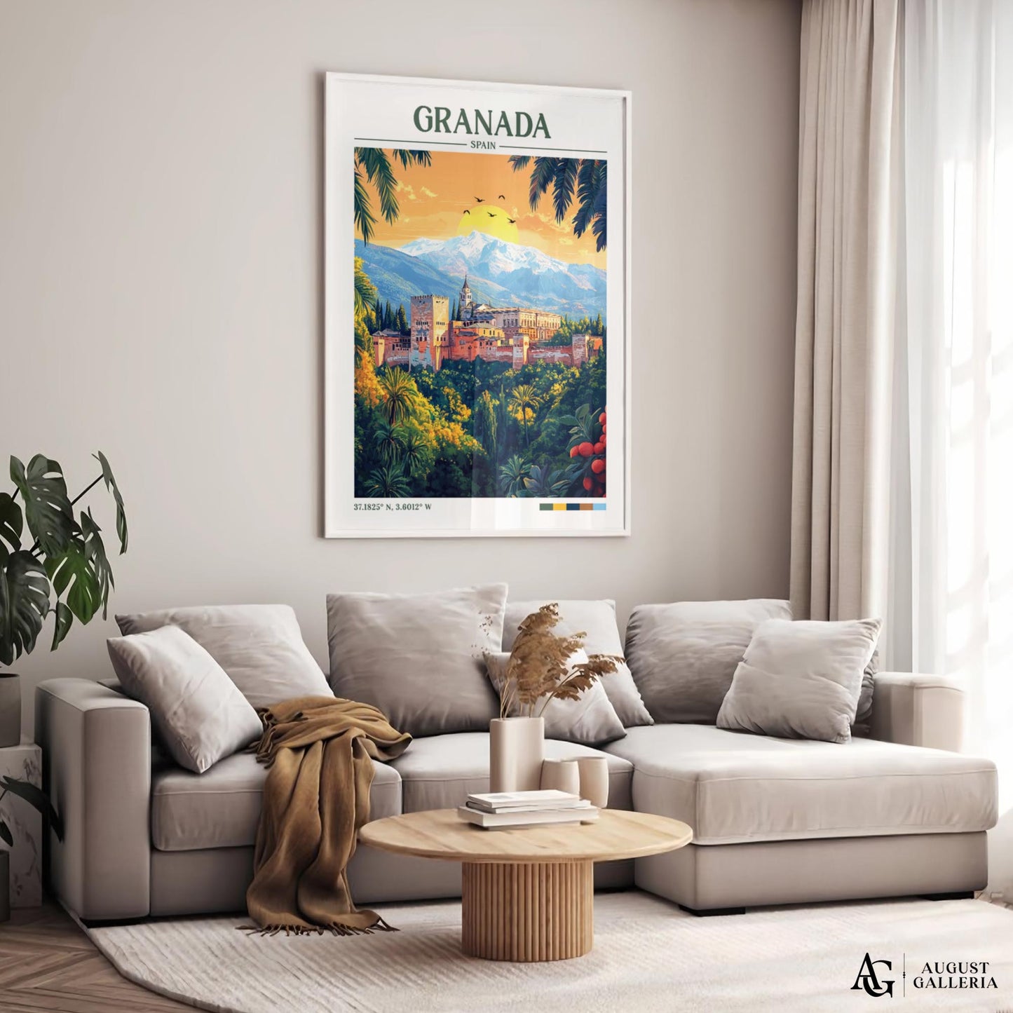 Granada Spain Retro Travel Print