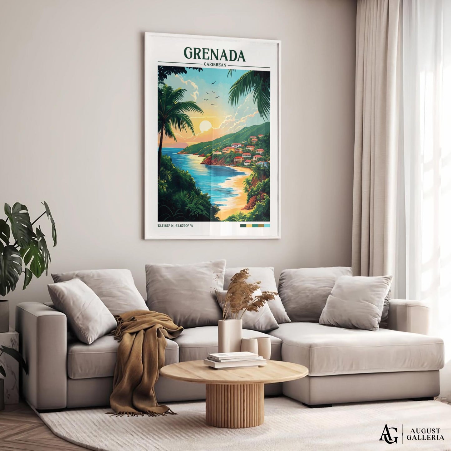 Grenada Caribbean Retro Travel Print
