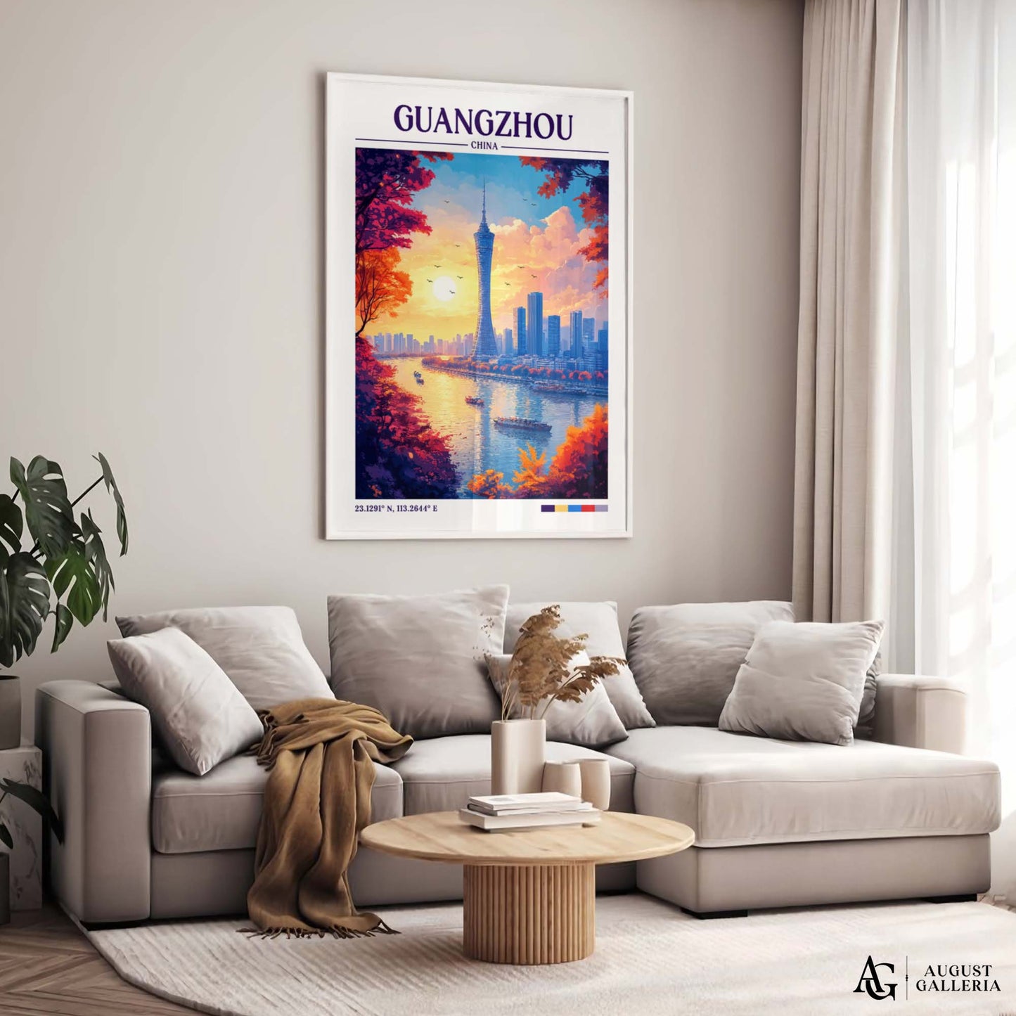 Guangzhou China Retro Travel Print