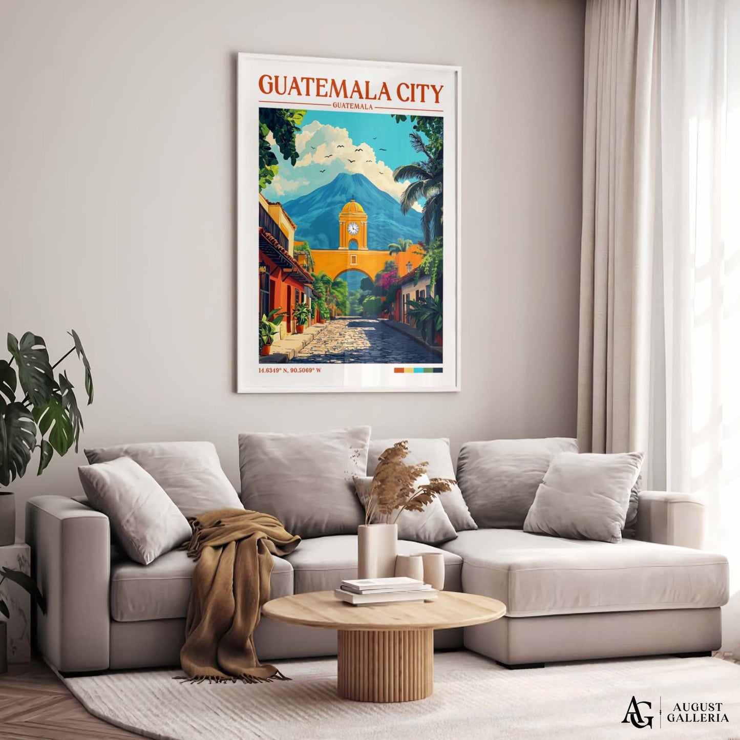 Guatemala City Retro Travel Print