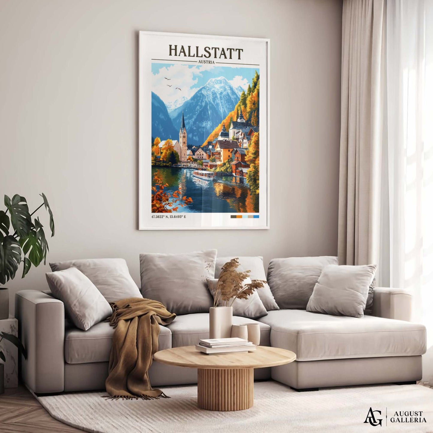 Hallstatt Austria Retro Travel Print