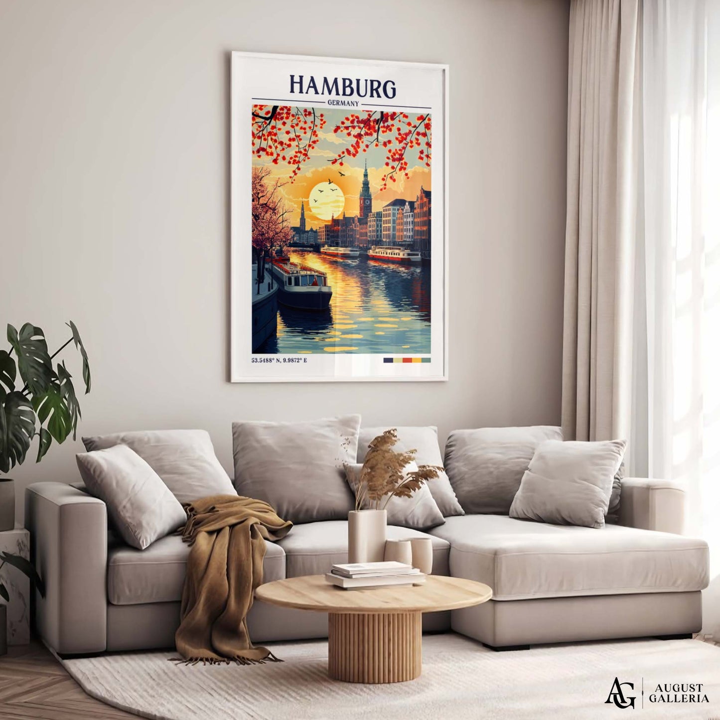 Hamburg Germany Retro Travel Print