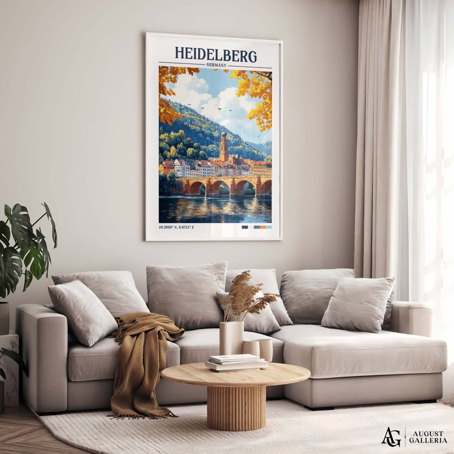 Heidelberg Germany Retro Travel Print