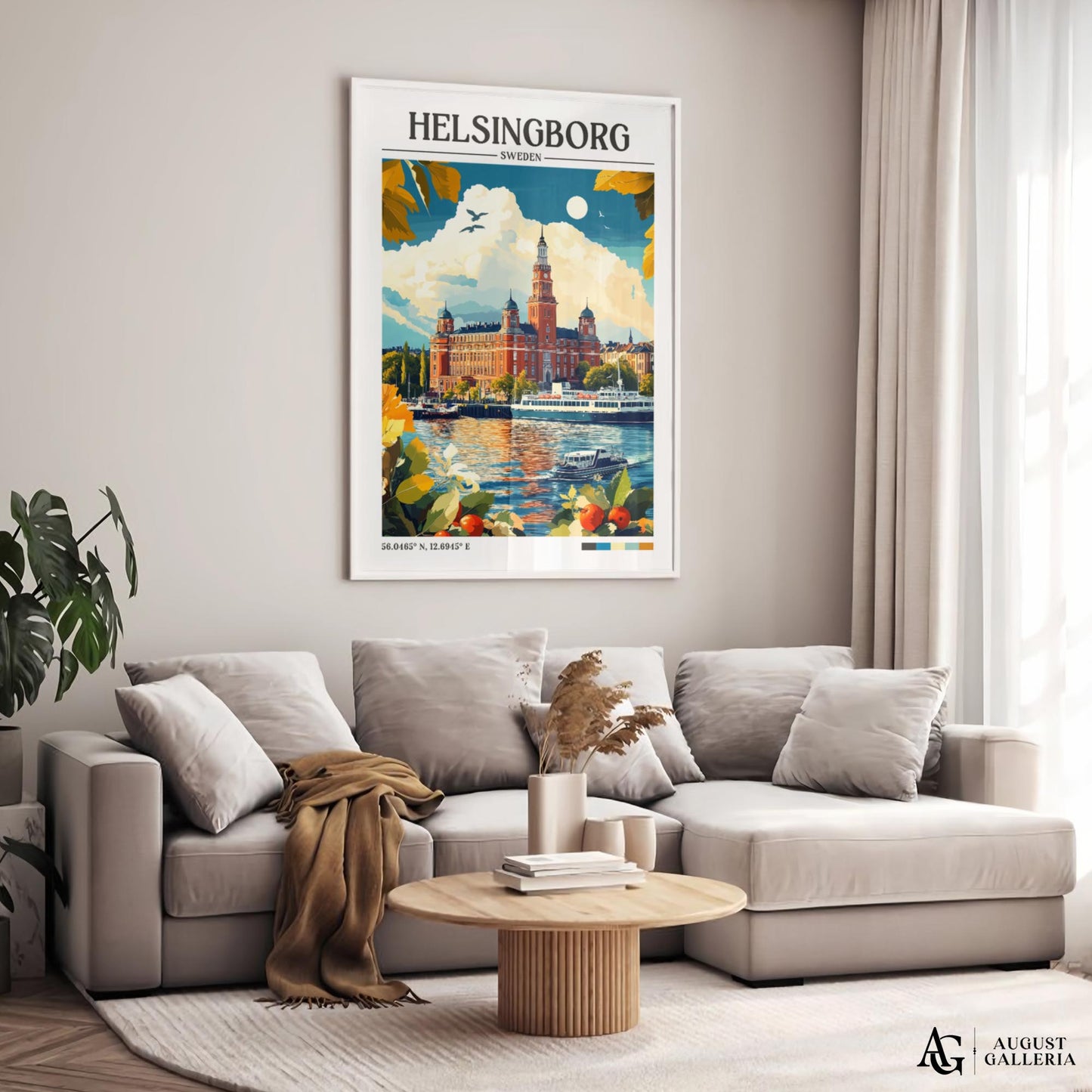 Helsingborg Sweden Retro Travel Print