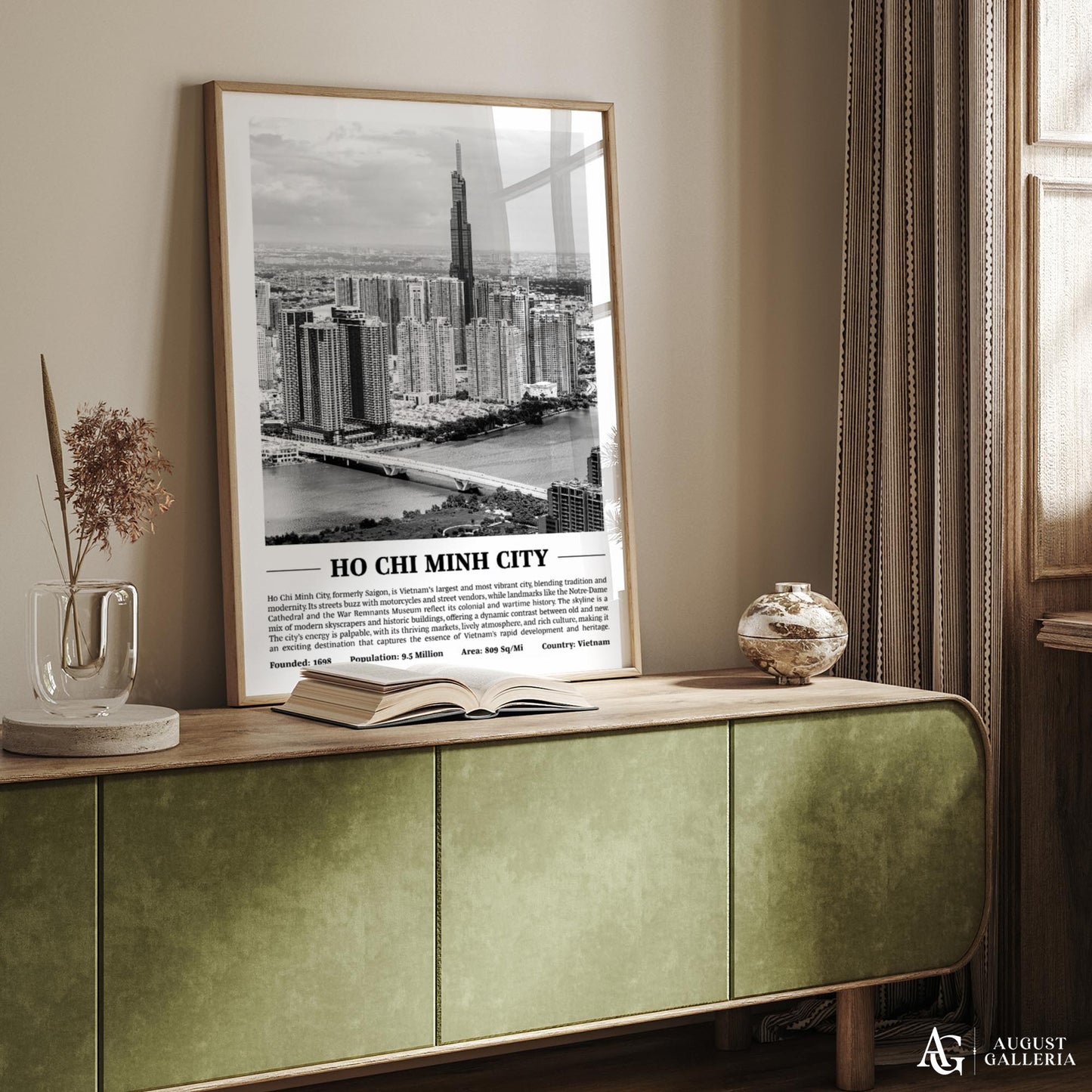 Ho Chi Minh City Black & White City Print
