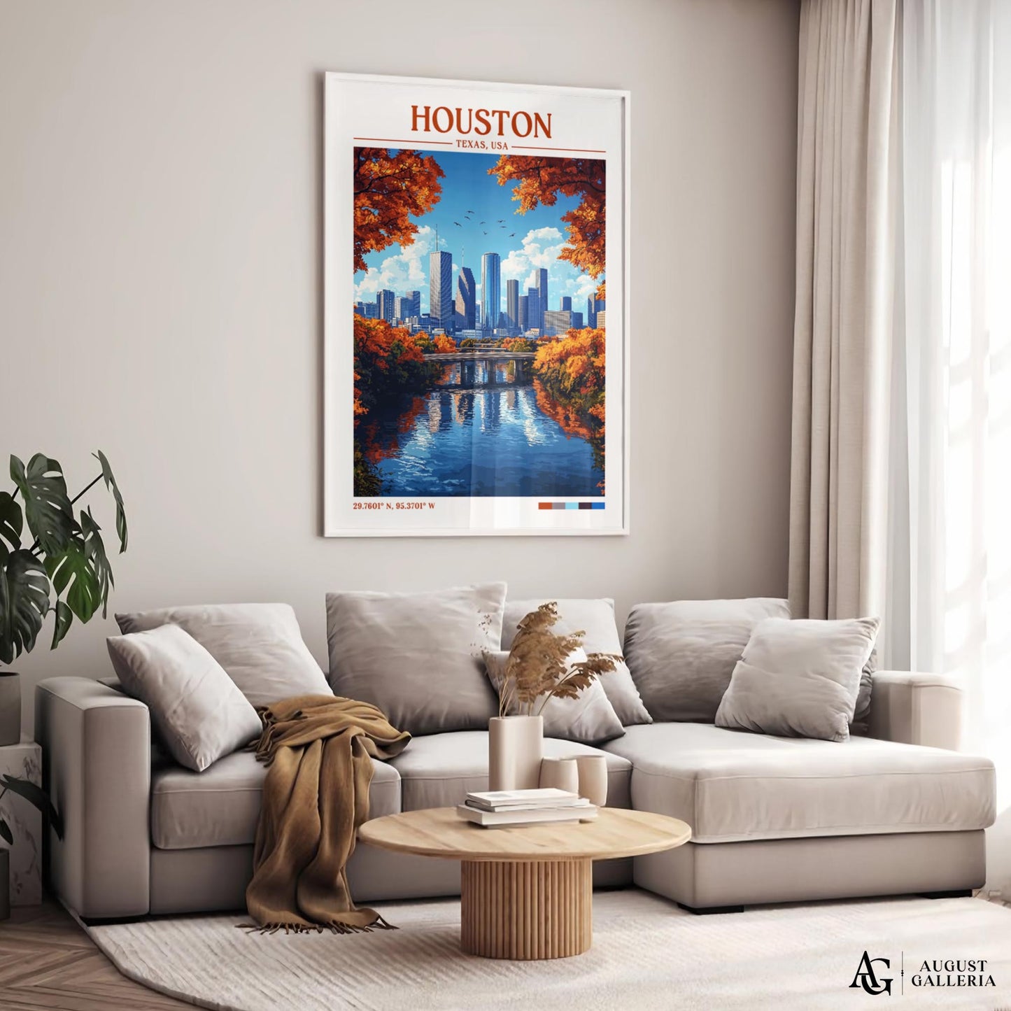 Houston Texas Retro Travel Print