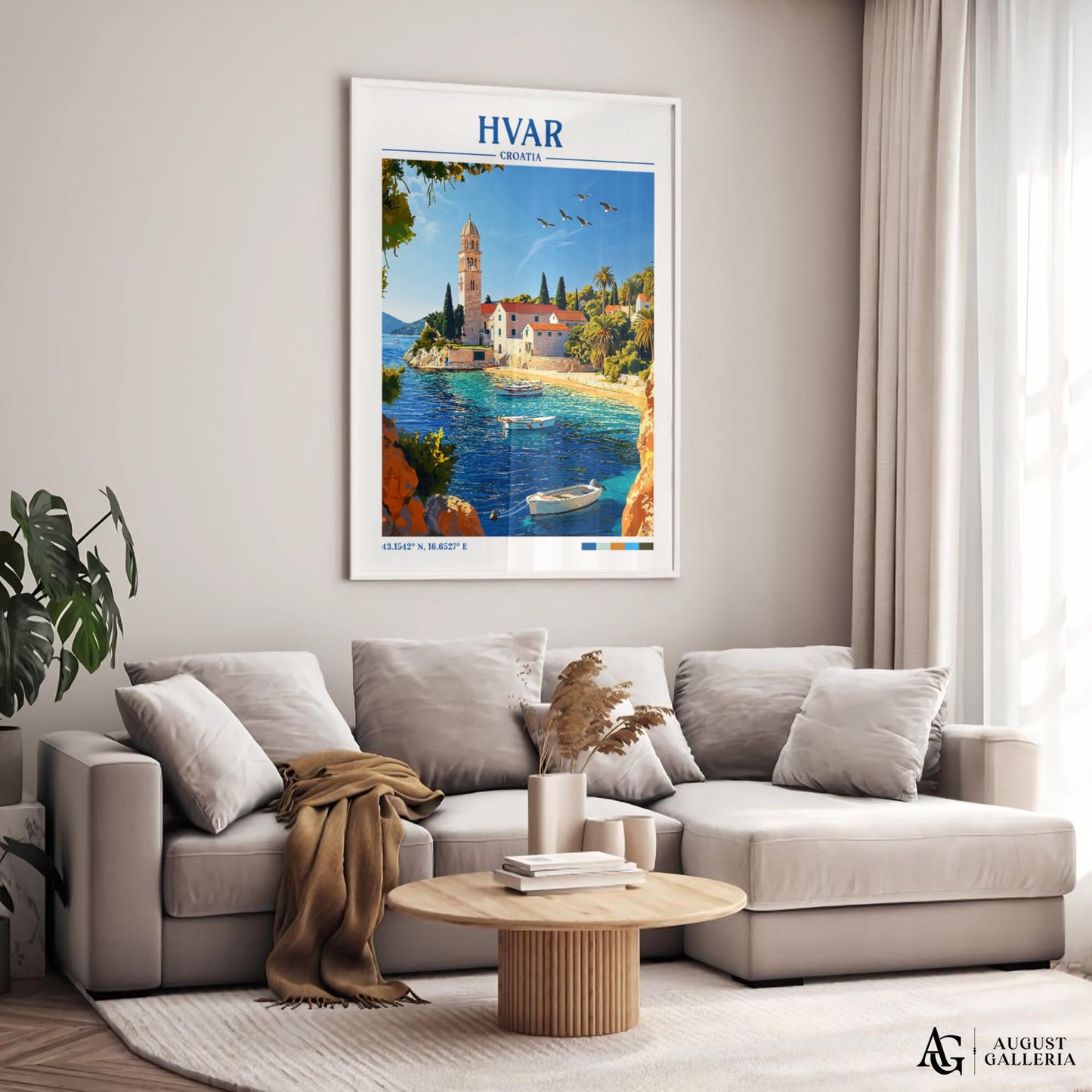 Hvar Croatia Retro Travel Print