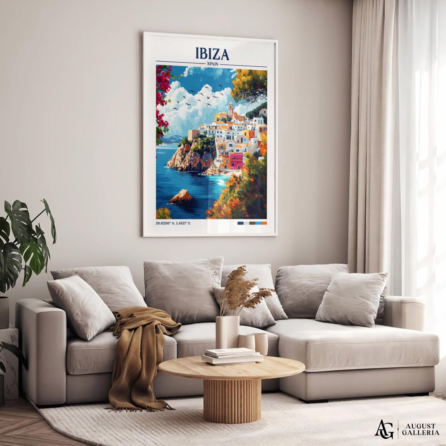 Ibiza Spain Retro Travel Print