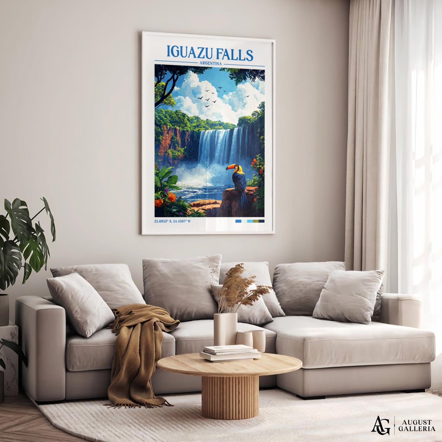 Iguazu Falls Retro Travel Print