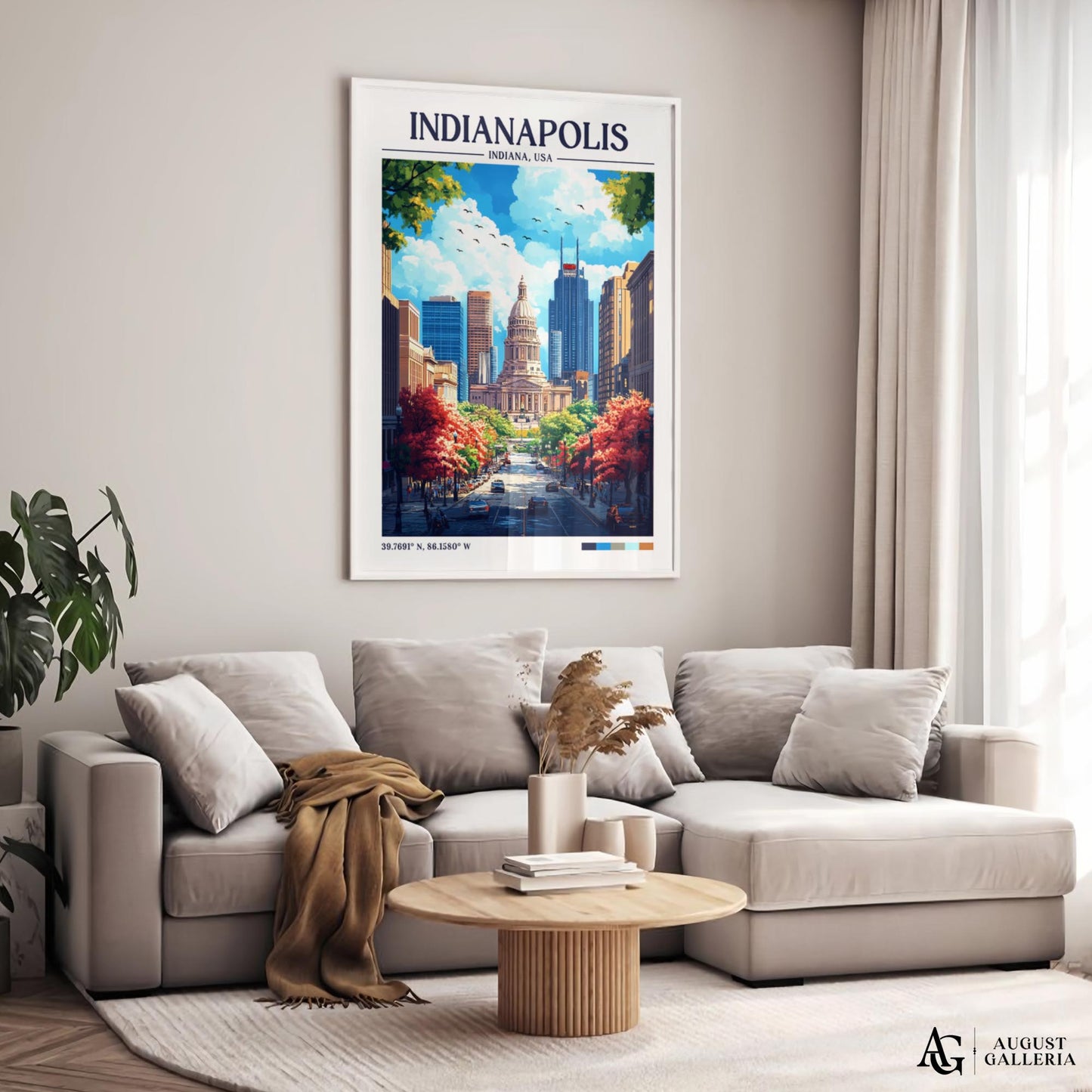 Indianapolis Indiana Retro Travel Print