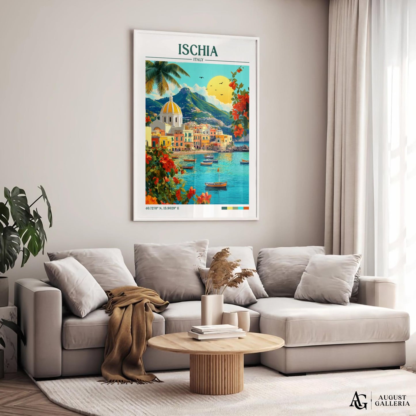 Ischia Italy Retro Travel Print