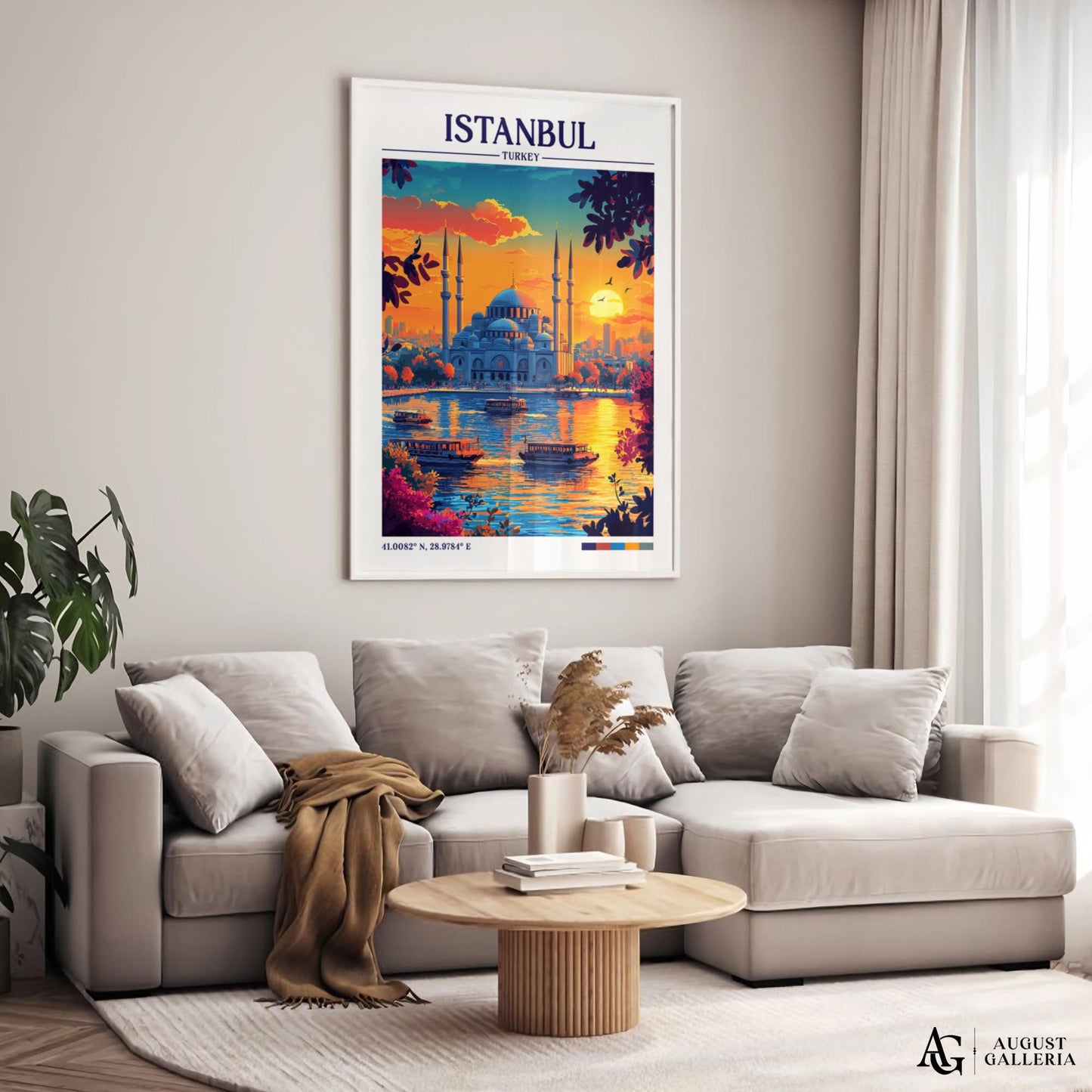 Istanbul Turkey Retro Travel Print