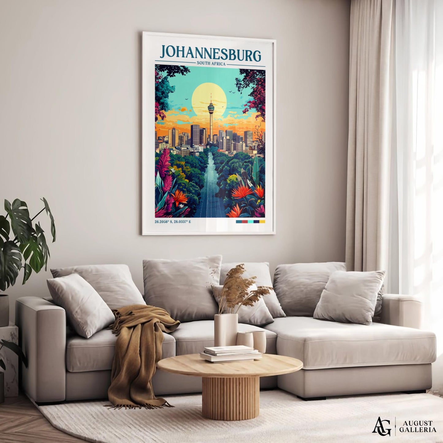 Johannesburg South Africa Retro Travel Print