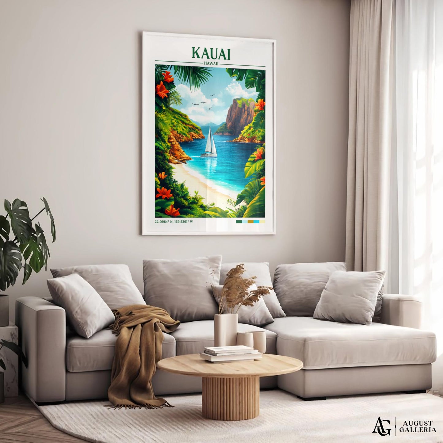 Kauai Hawaii Retro Travel Print