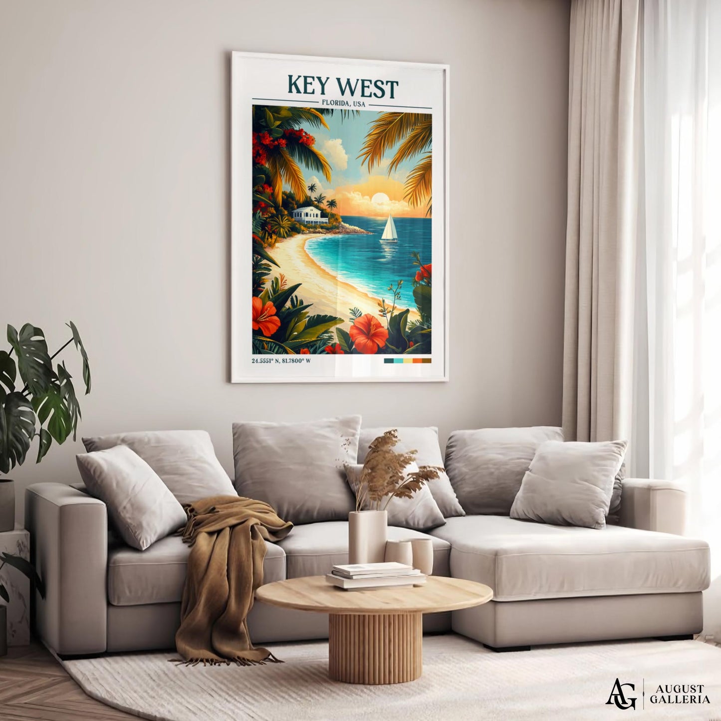 Key West Florida Retro Travel Print