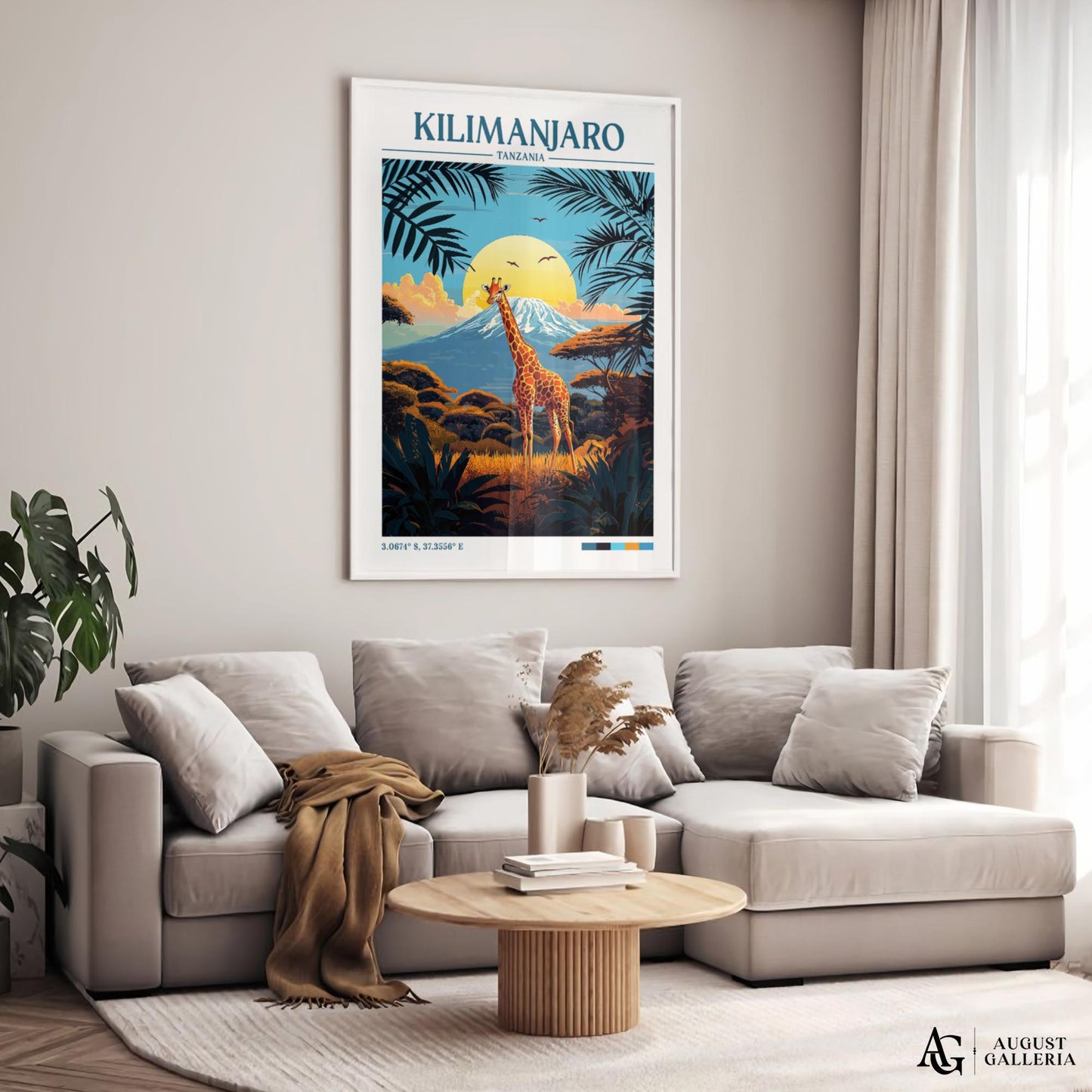 Kilimanjaro Tanzania Retro Travel Print