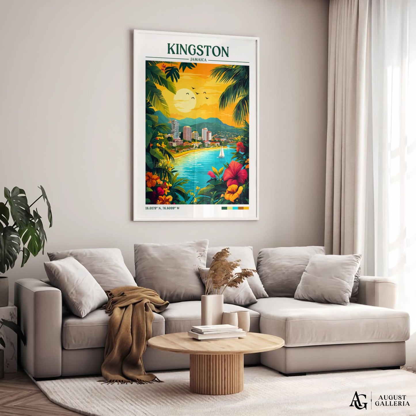 Kingston Jamaica Retro Travel Print