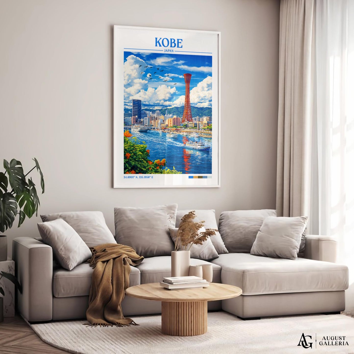 Kobe Japan Retro Travel Print