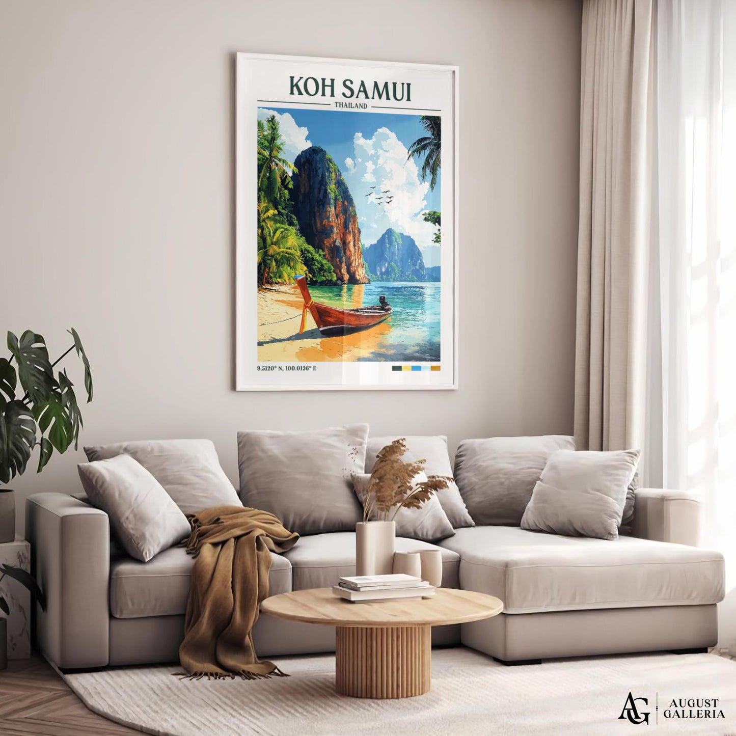 Koh Samui Thailand Retro Travel Print