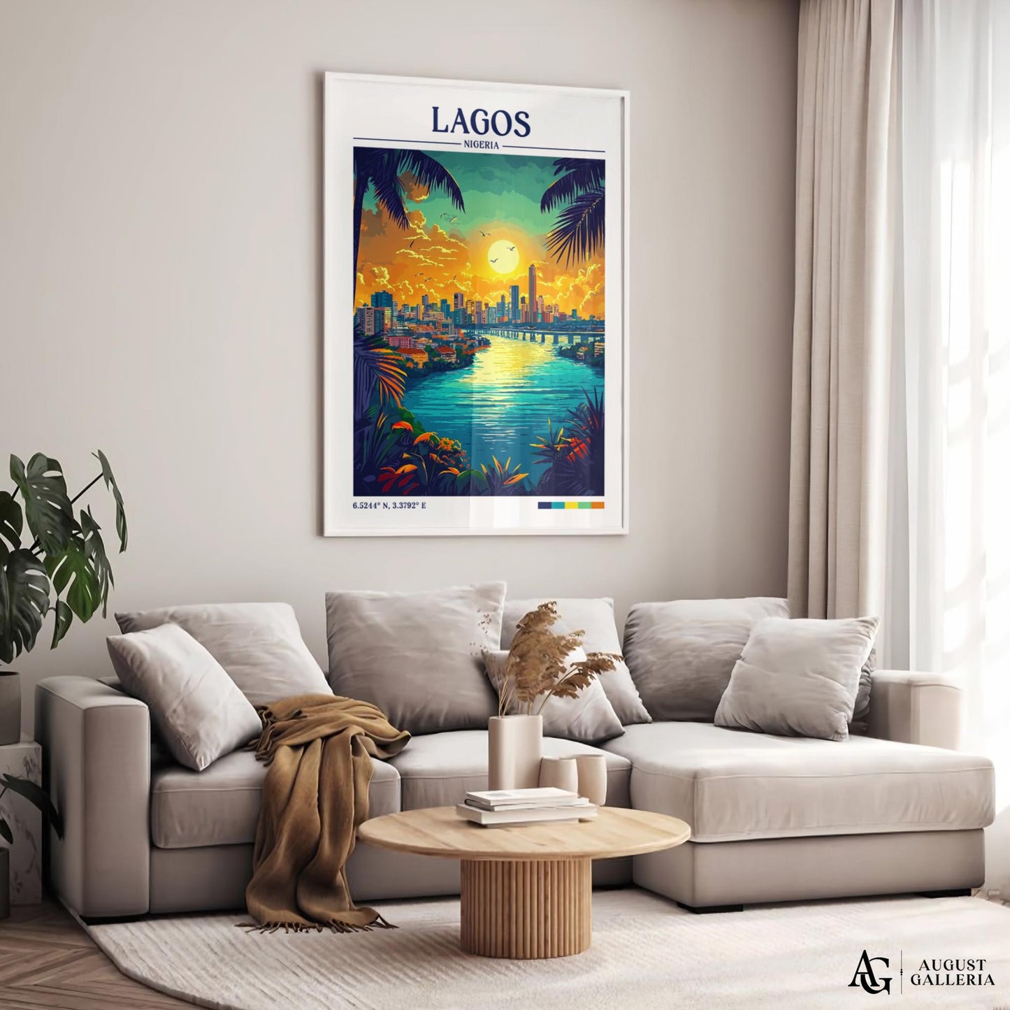 Lagos Nigeria Retro Travel Print