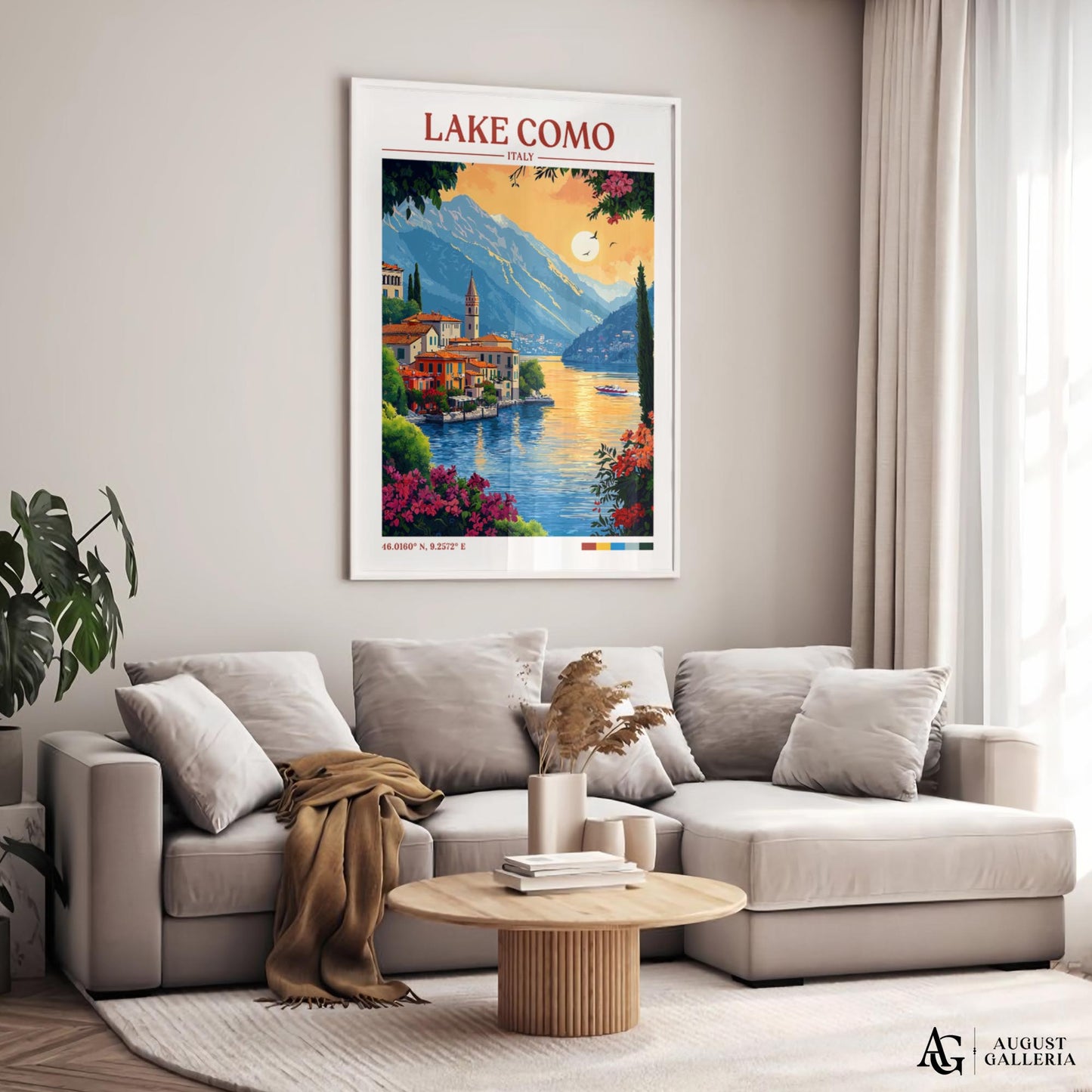 Lake Como Retro Travel Print