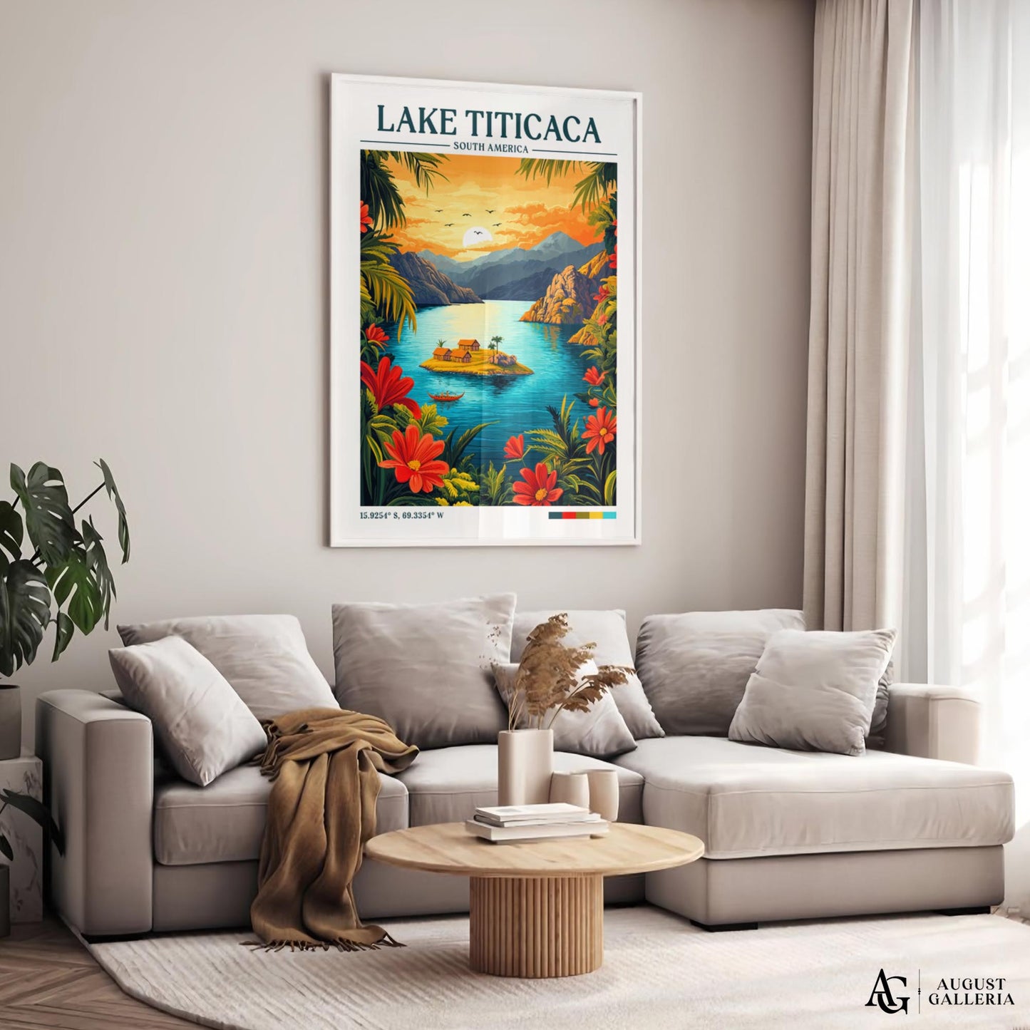 Lake Titicaca Retro Travel Print