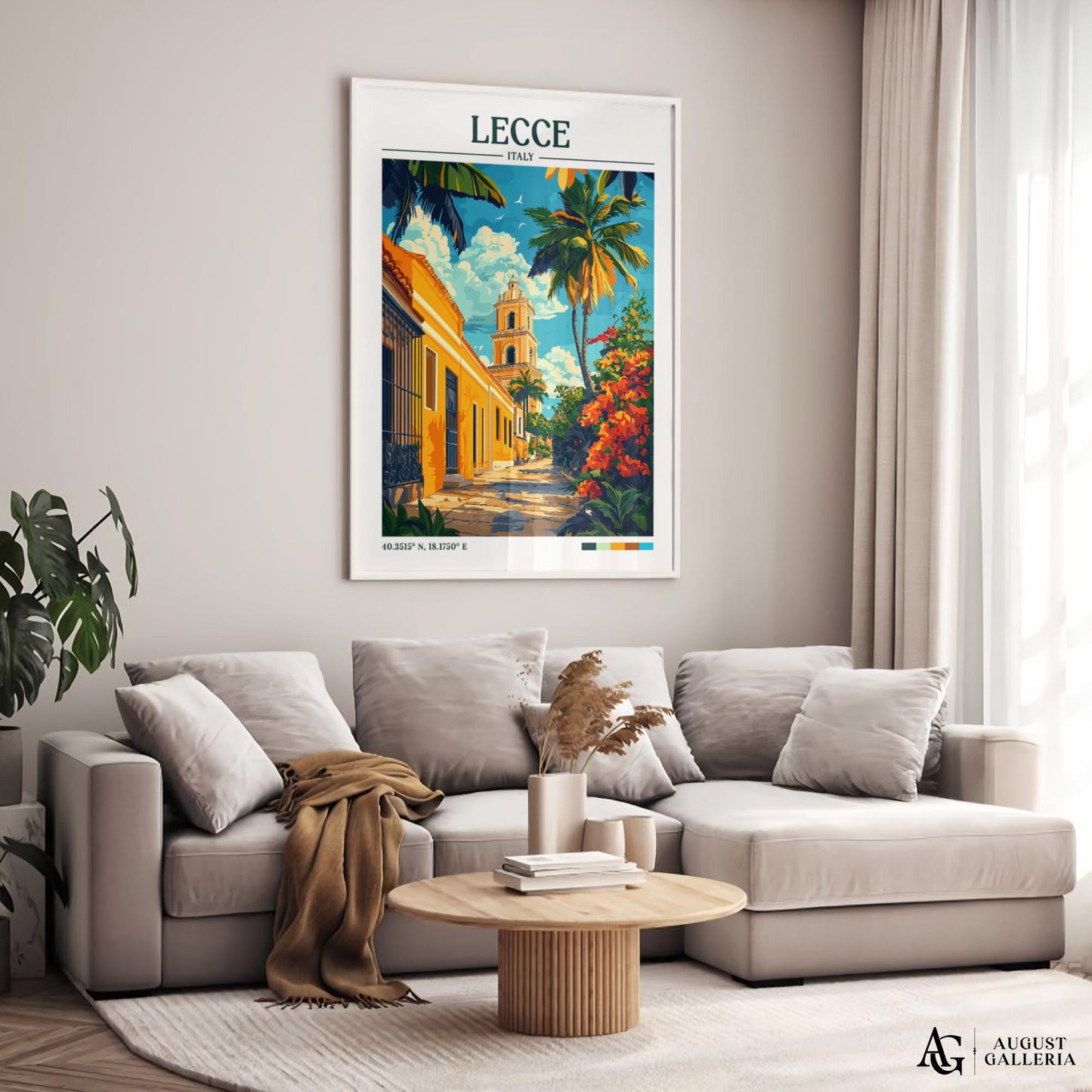 Lecce Italy Retro Travel Print