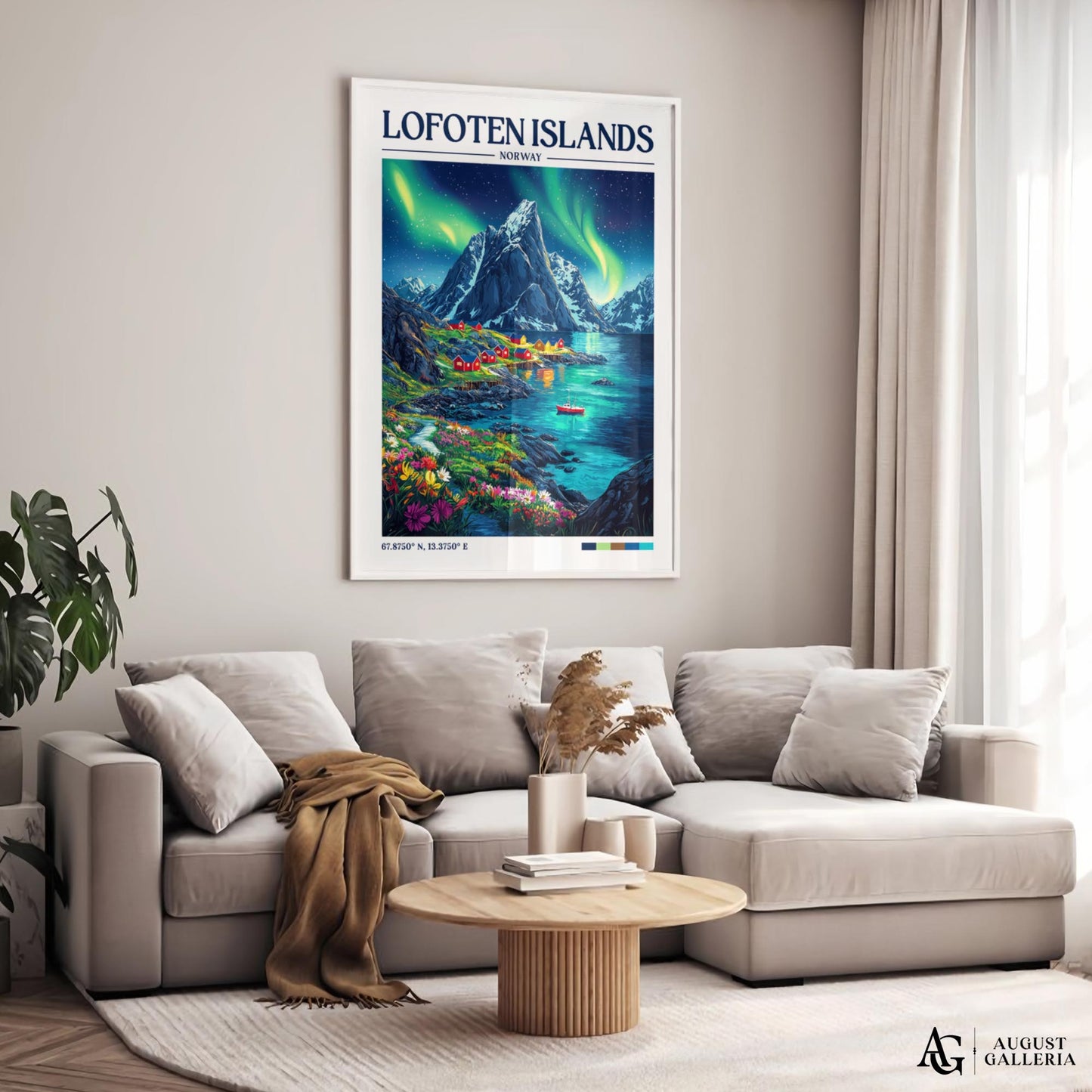 Lofoten Islands Retro Travel Print