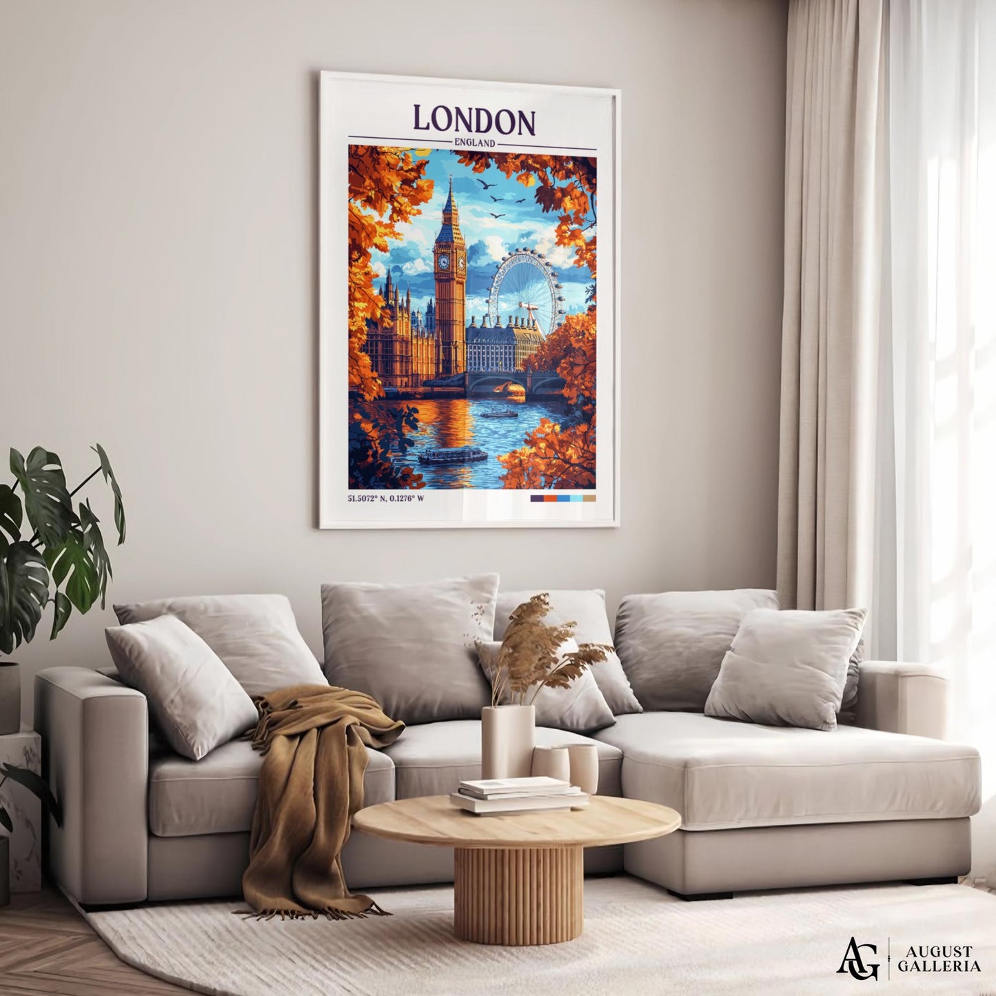 London England Retro Travel Print