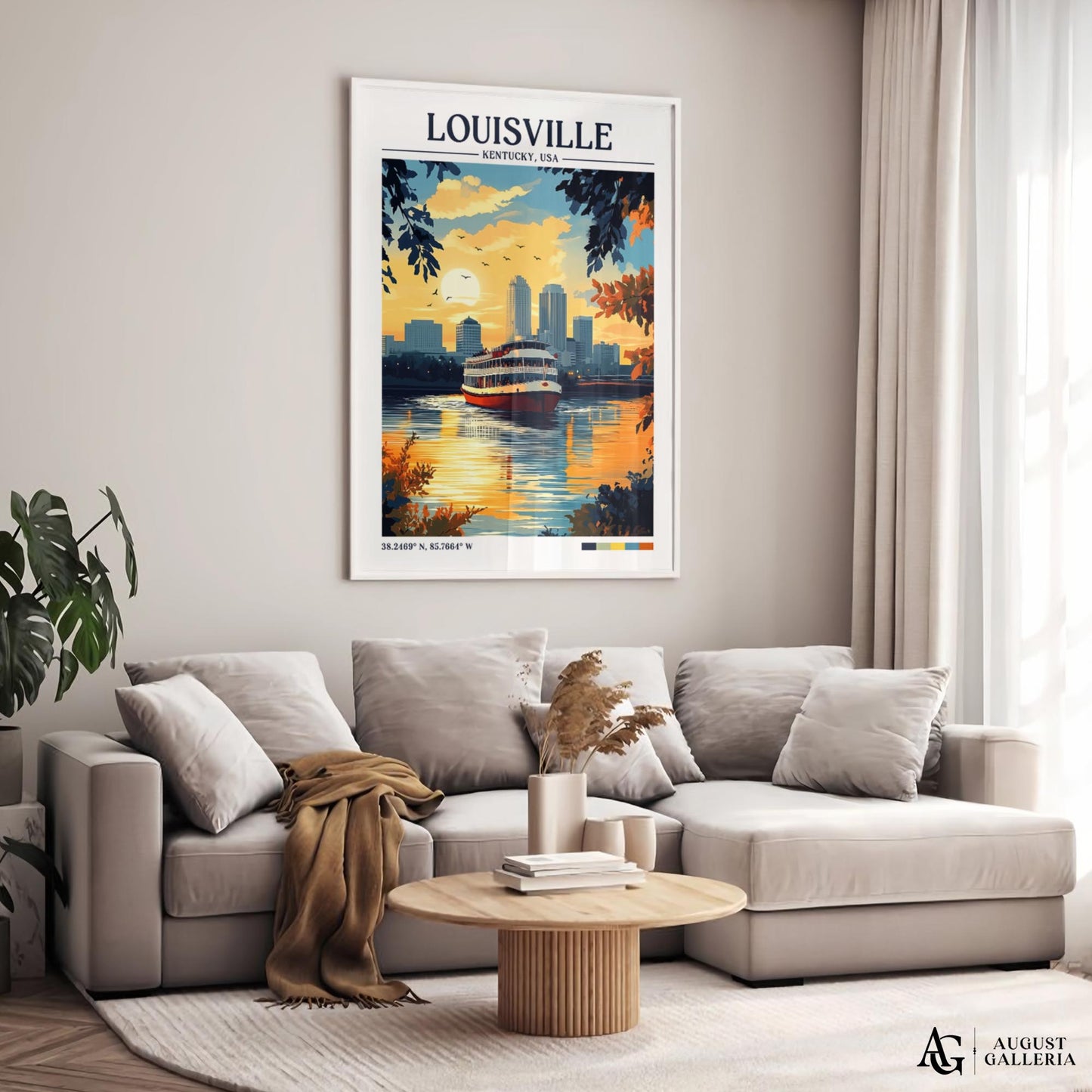 Louisville Kentucky Retro Travel Print