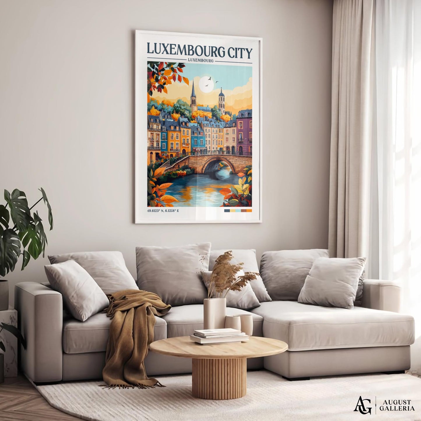 Luxembourg City Retro Travel Print
