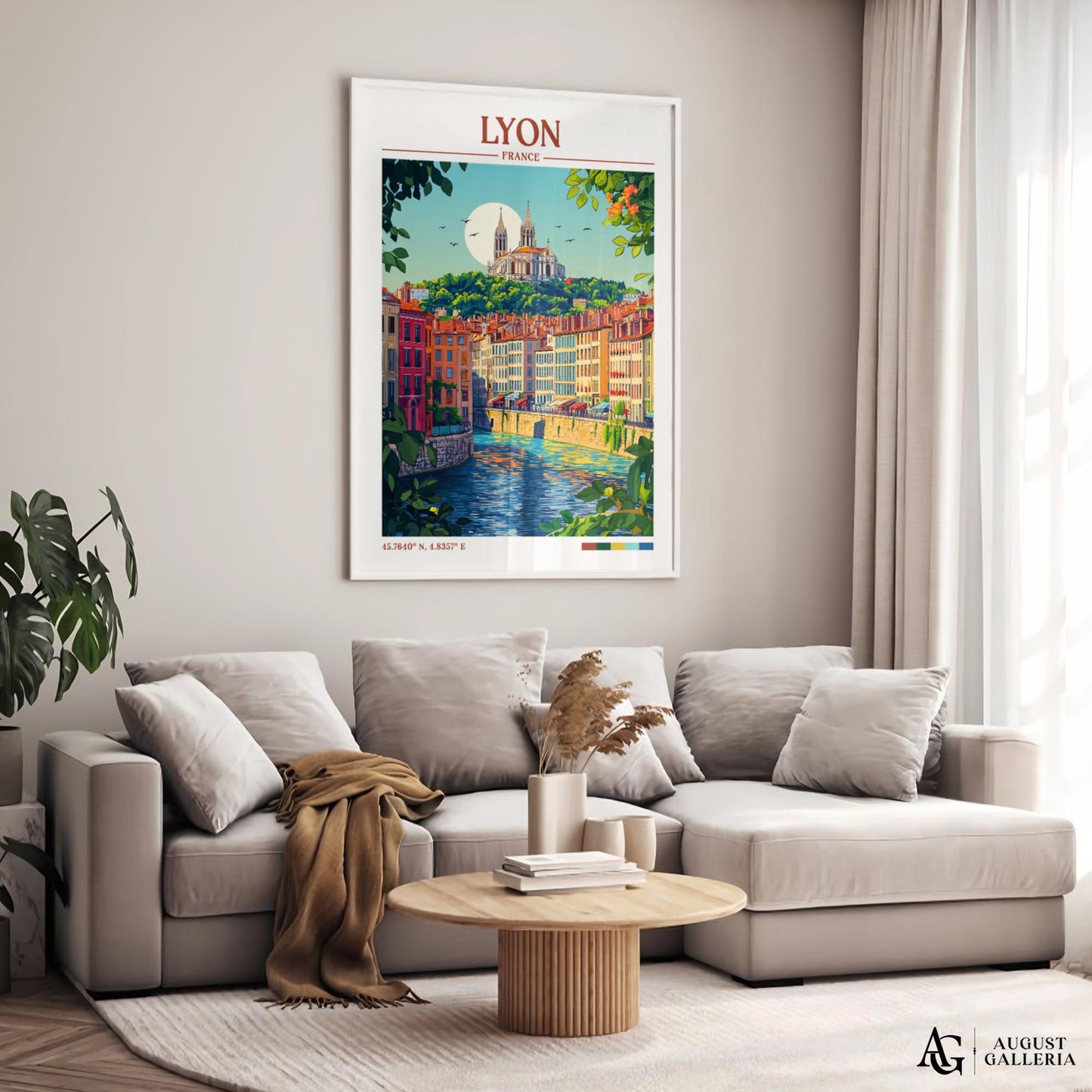 Lyon France Retro Travel Print