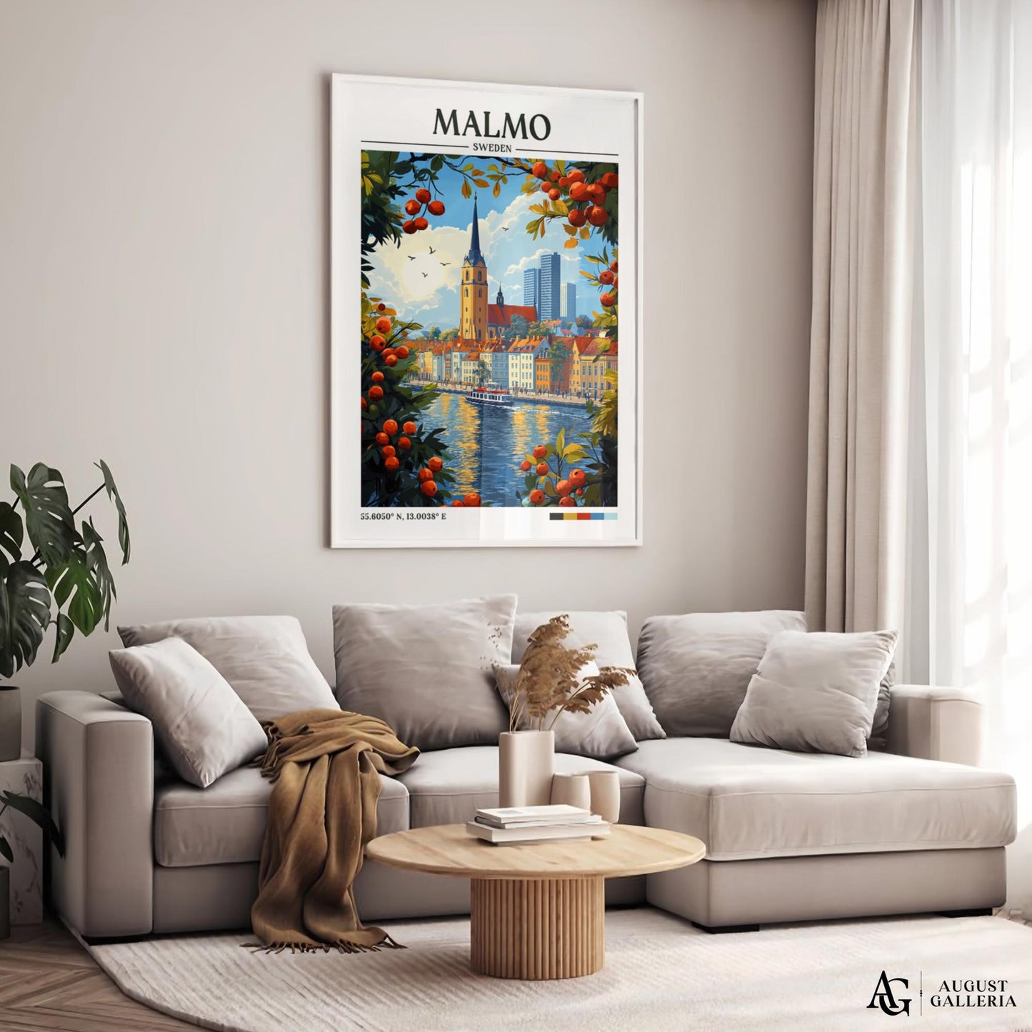 Malmö Sweden Retro Travel Print