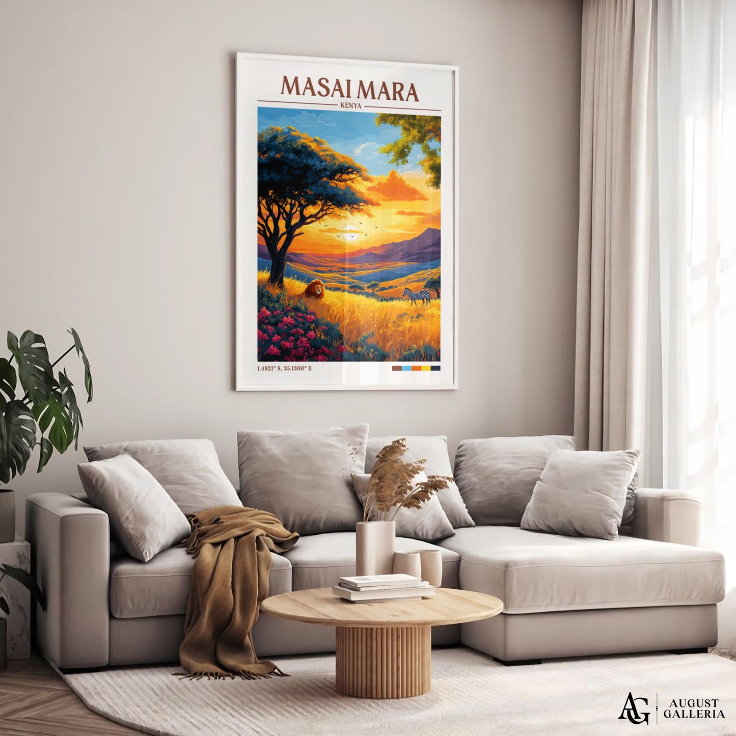 Masai Mara Retro Travel Print