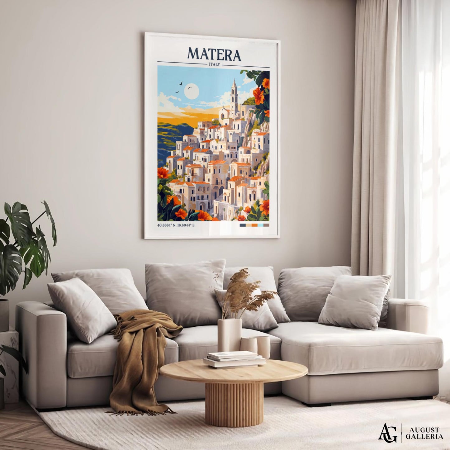 Matera Italy Retro Travel Print